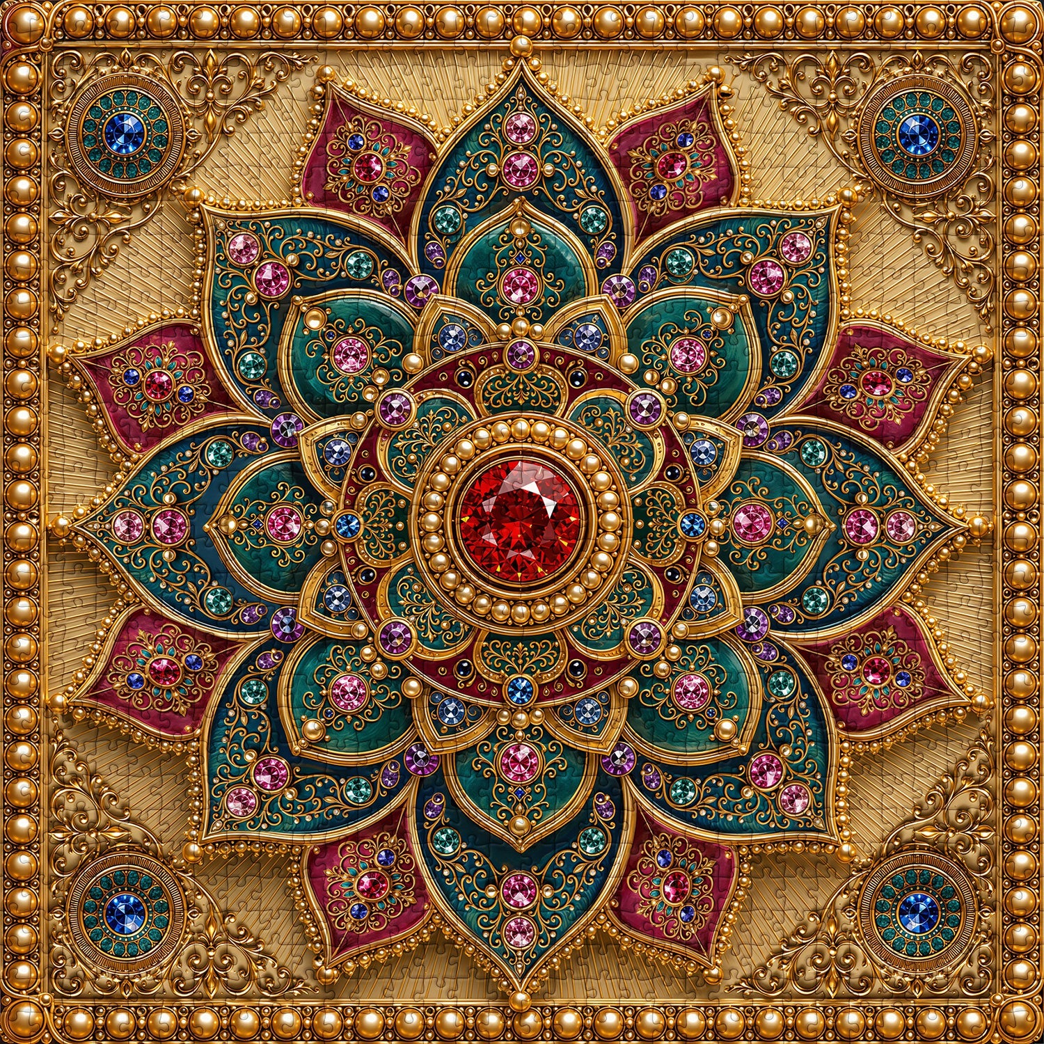 Gem Mandala Jigsaw Puzzle 1000 Pieces