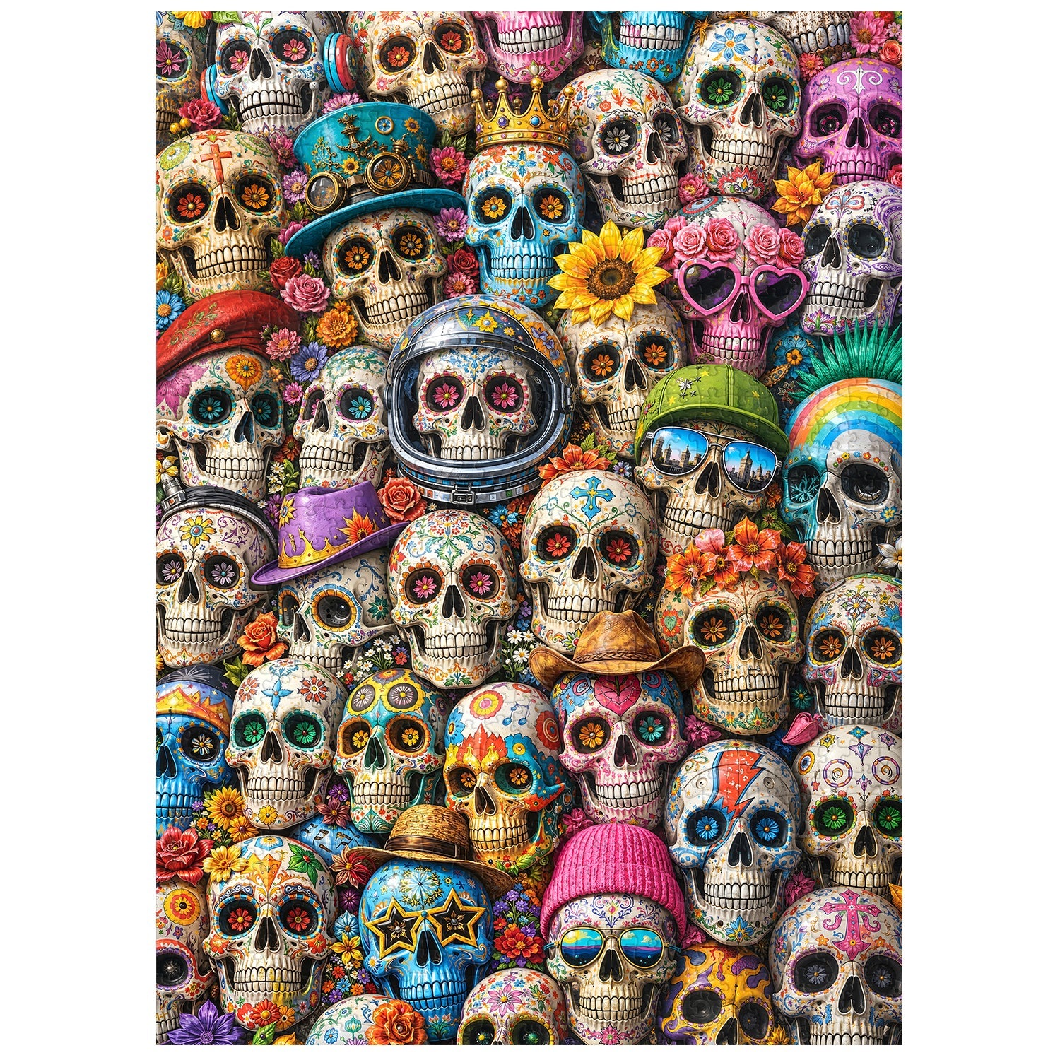 Varied Floral Skulls Jigsaw Puzzle 1000 Piece