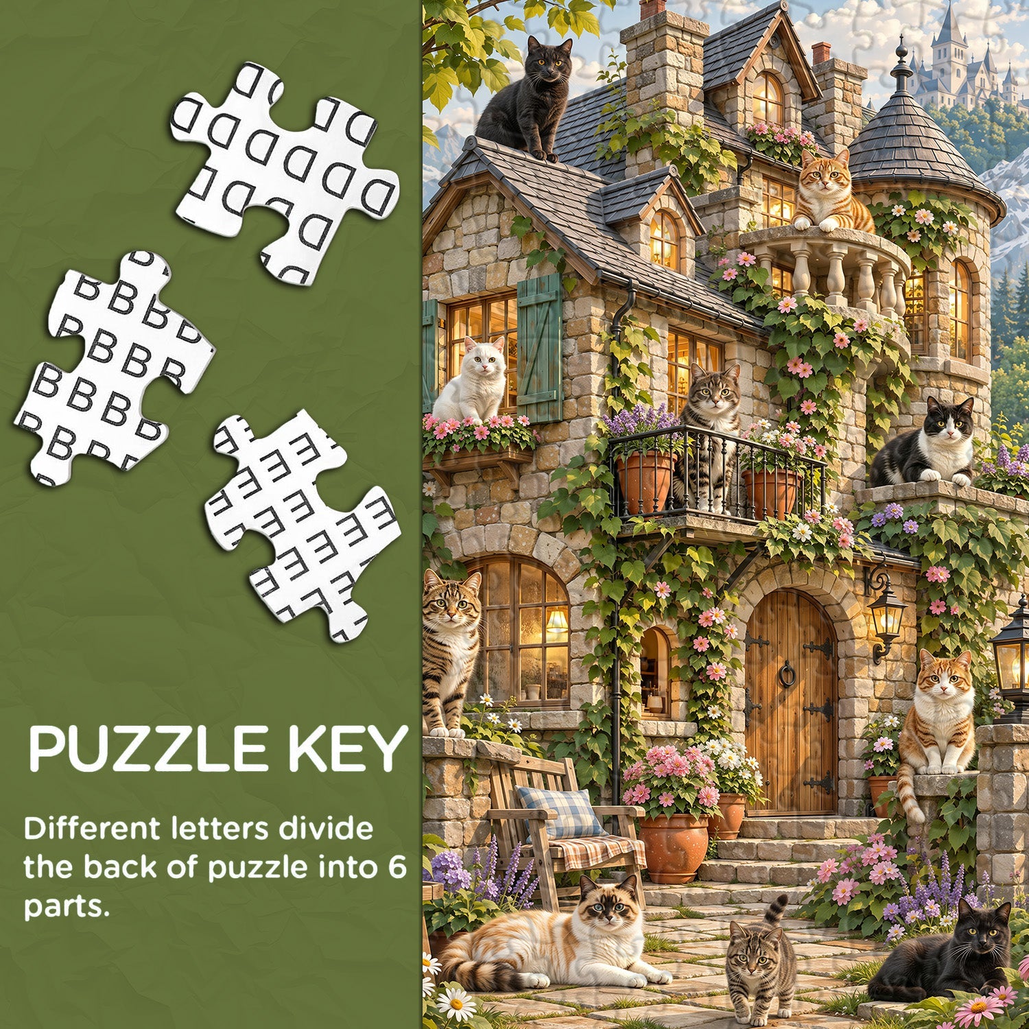 Cats In Bloom Jigsaw Puzzle 1000 Piece