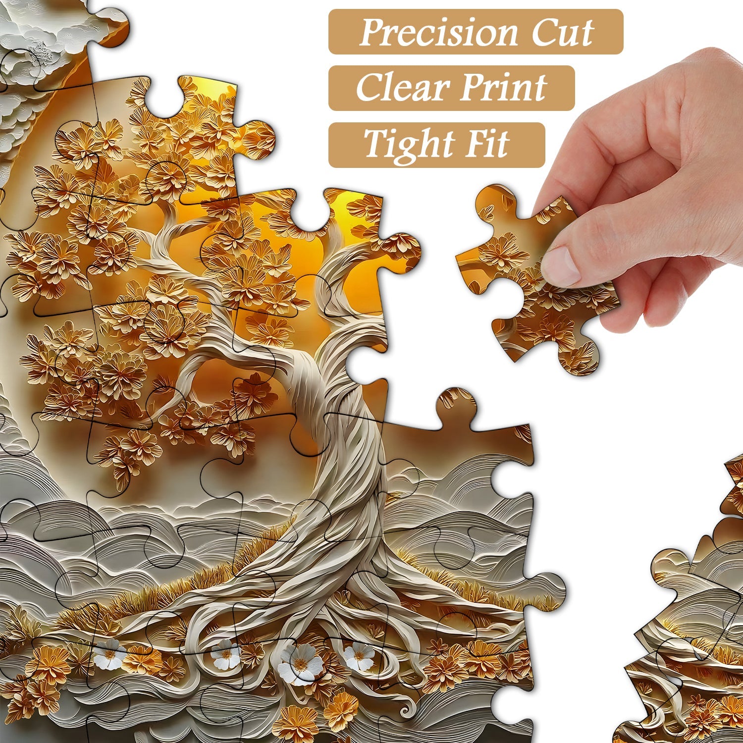 Golden Paper Tree Jigsaw Puzzle 1000 Pieces