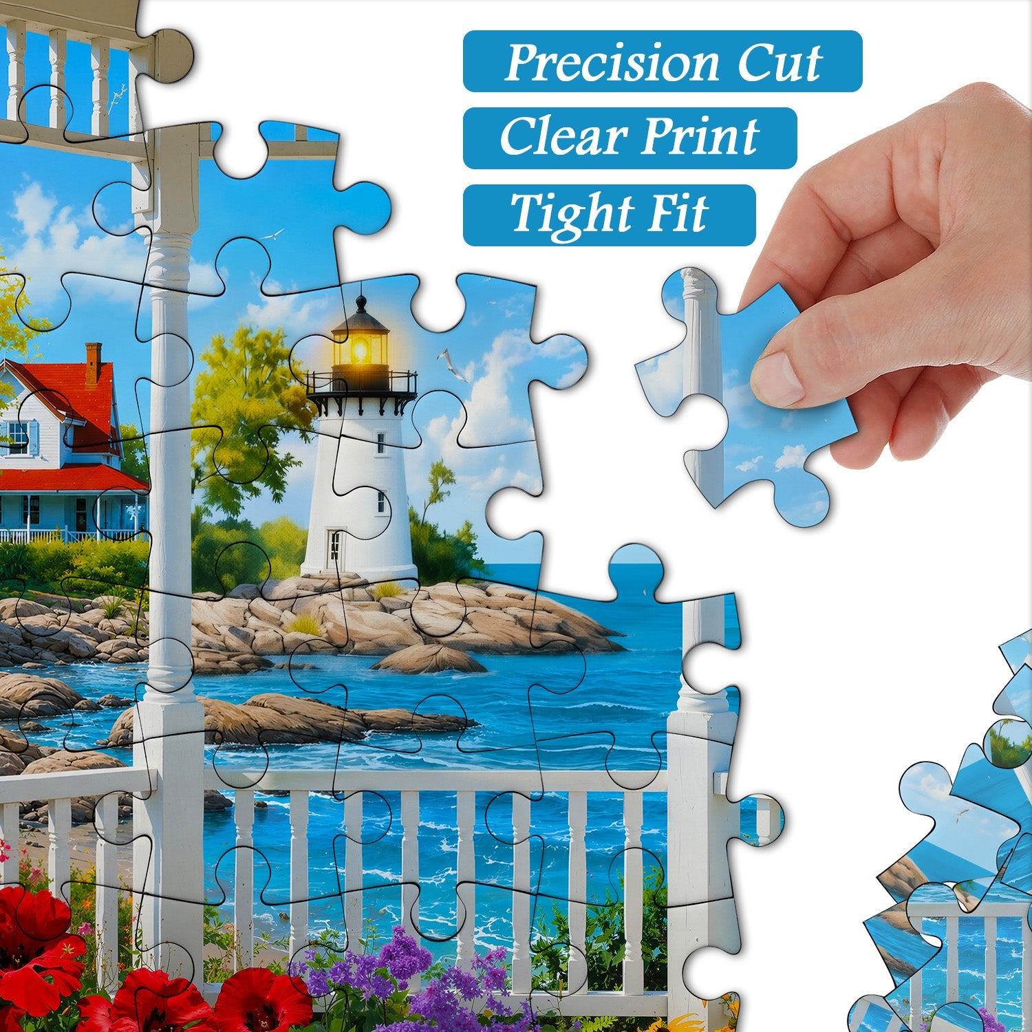 Sea-Kissed Lighthouse Jigsaw Puzzle 1000 Piece