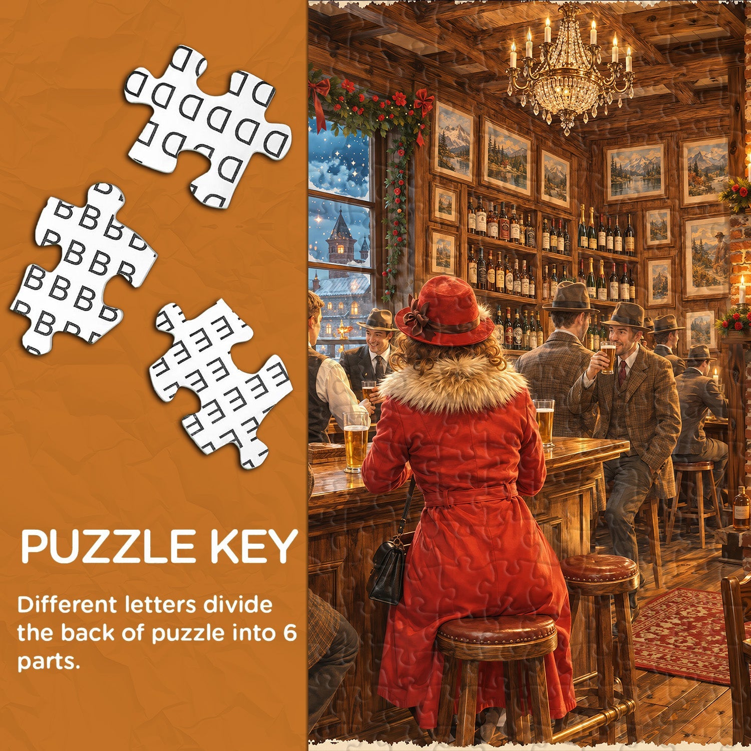 Vintage Christmas Tavern  Jigsaw  Puzzle 1000 Piece