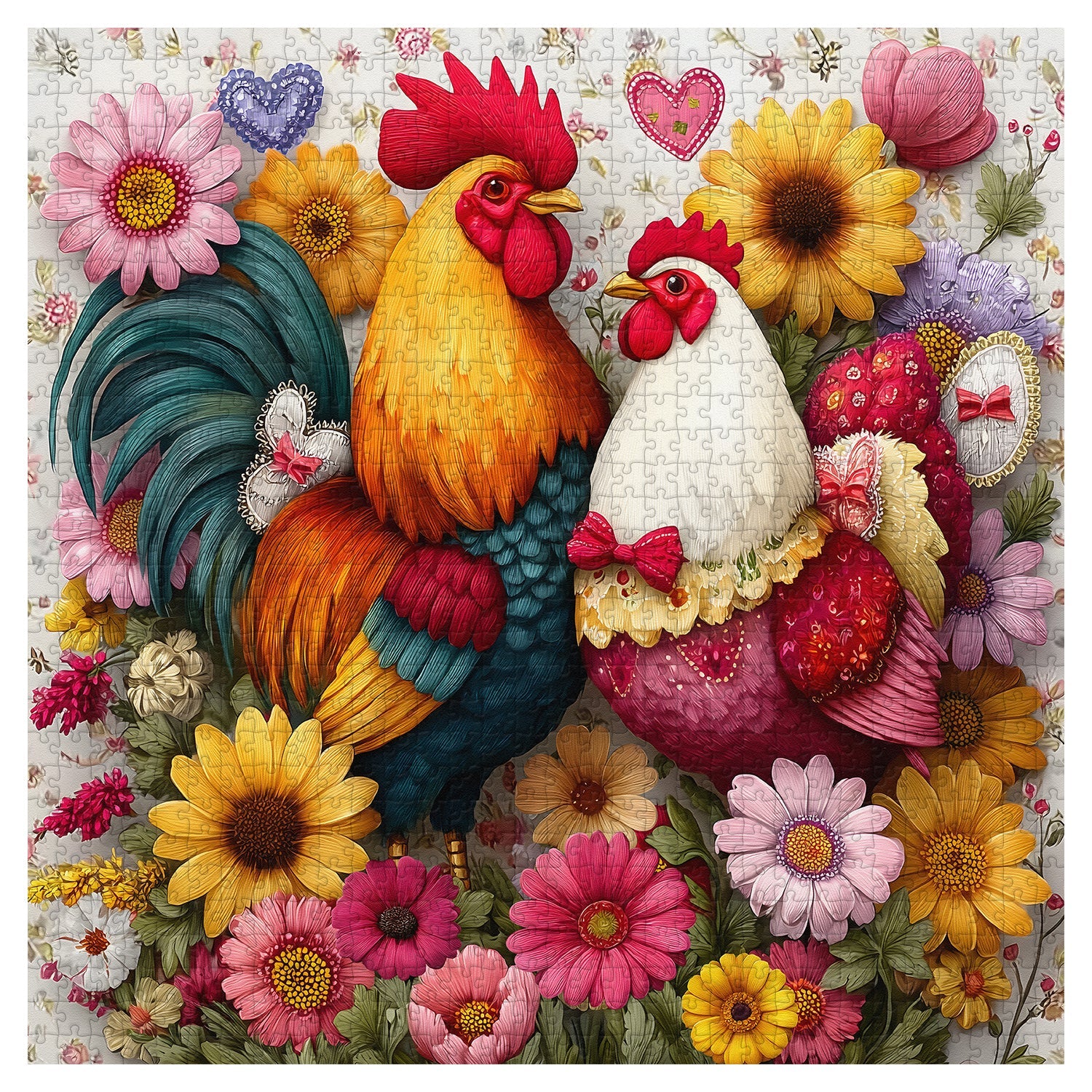 Sweet Love Chickens Jigsaw Puzzle 1000 Pieces