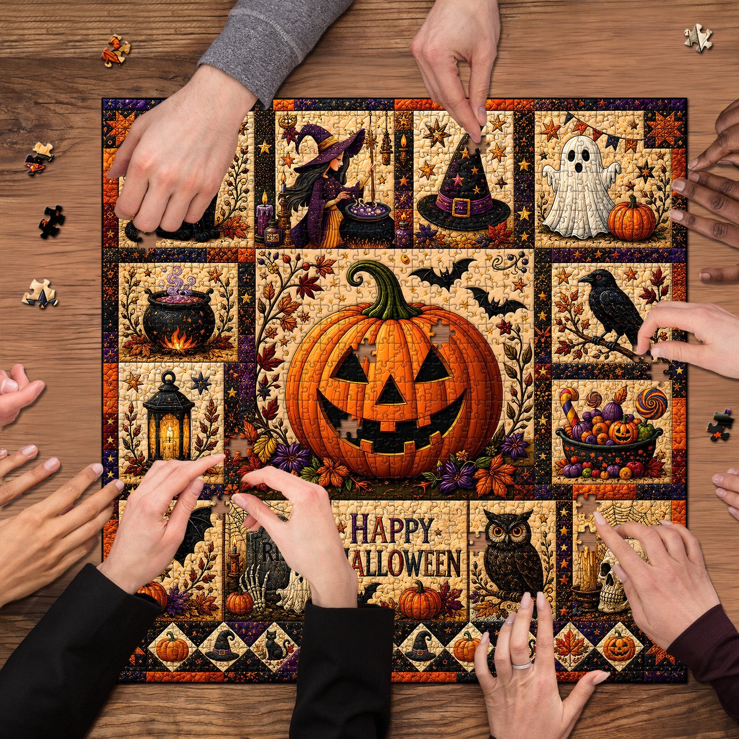 Halloween Quilt Jigsaw Puzzle 1000 Pieces