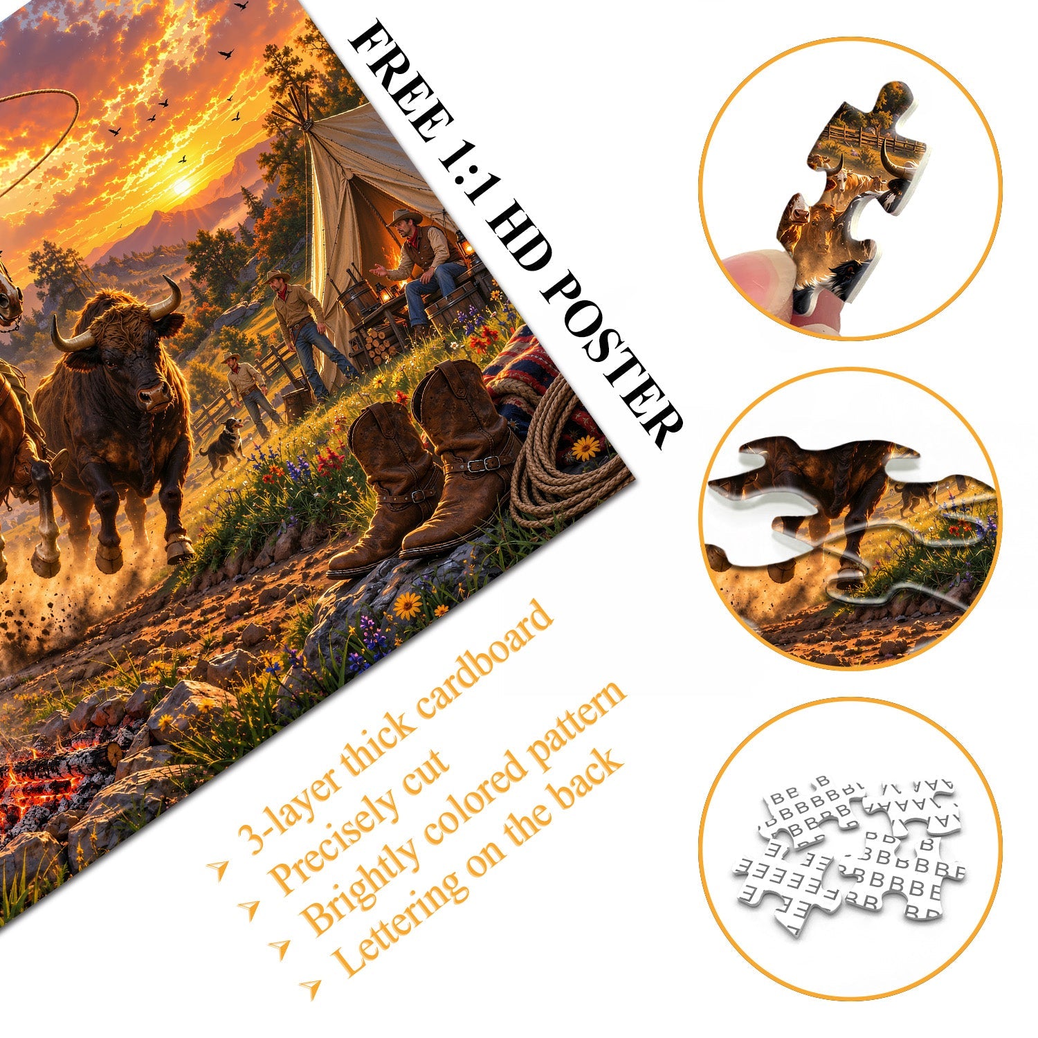 Frontier Herding Jigsaw Puzzle 1000 Piece