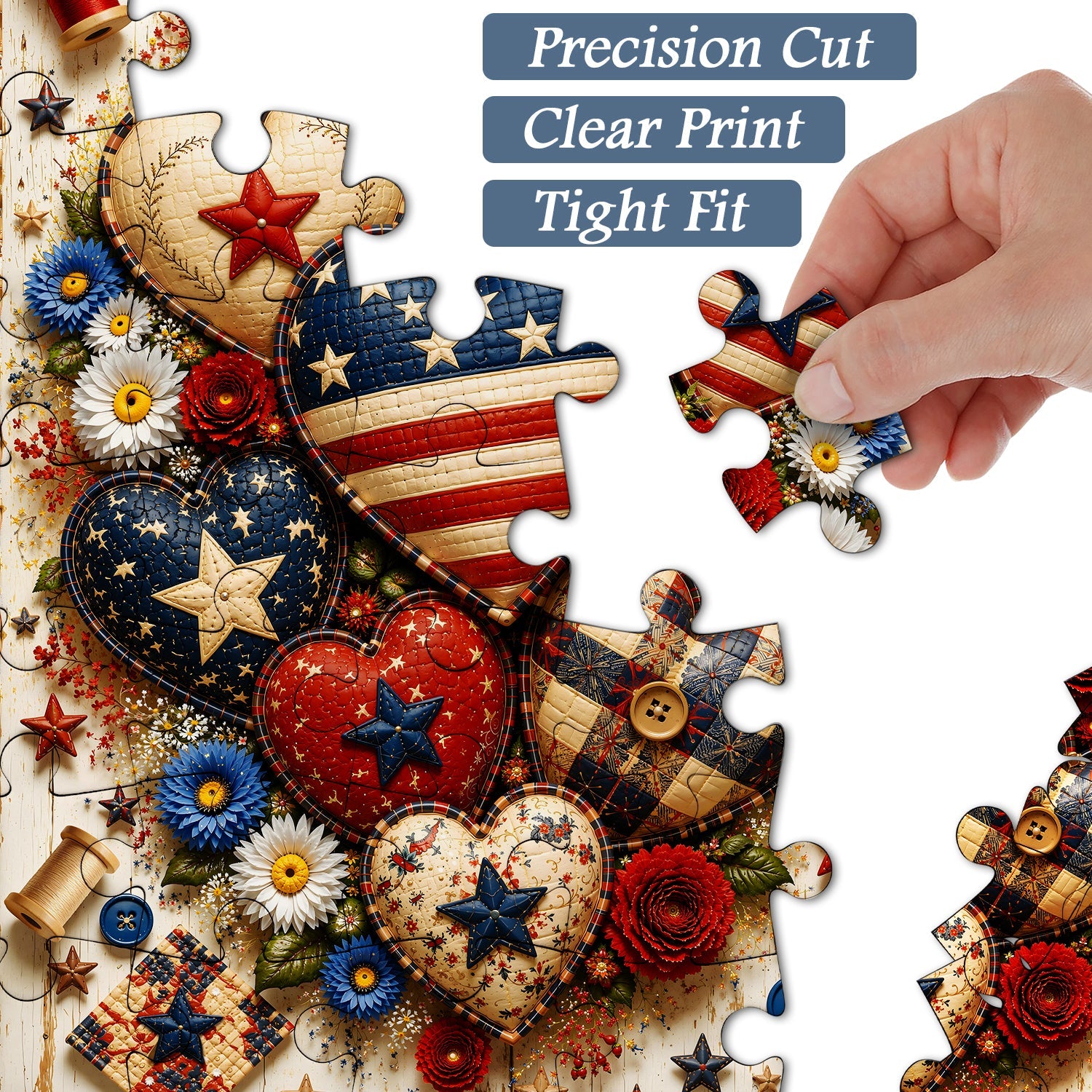 Patriotic Hearts Jigsaw Puzzle 1000 Pieces