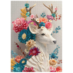 Floral Deer Jigsaw Puzzles 1000 Pieces