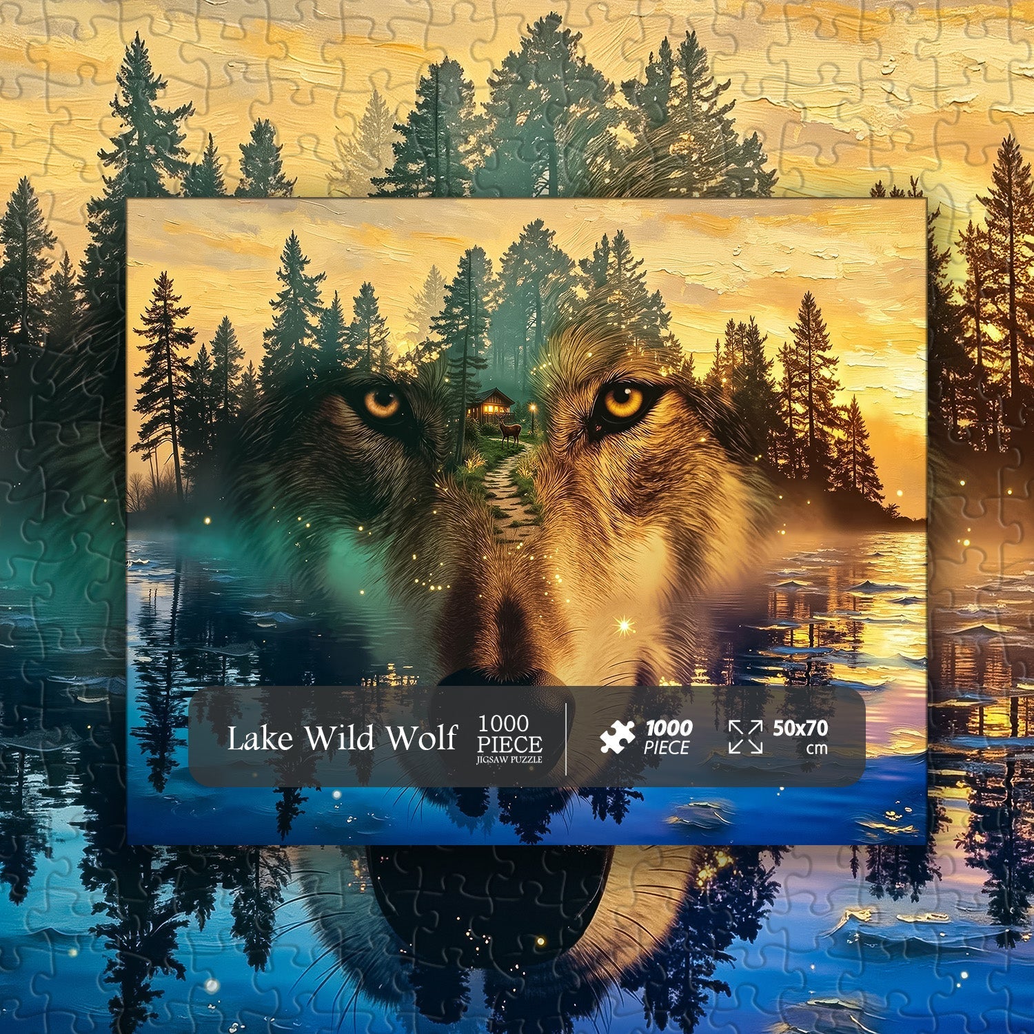 Lake Wild Wolf Jigsaw Puzzle 1000 Pieces