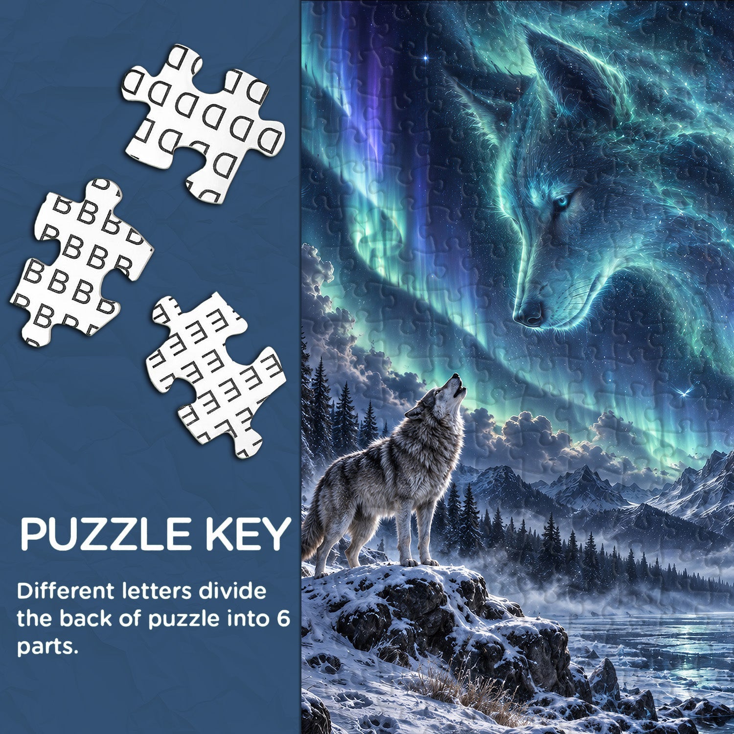 Aurora Spirit Wolf Jigsaw Puzzle 1000 Piece