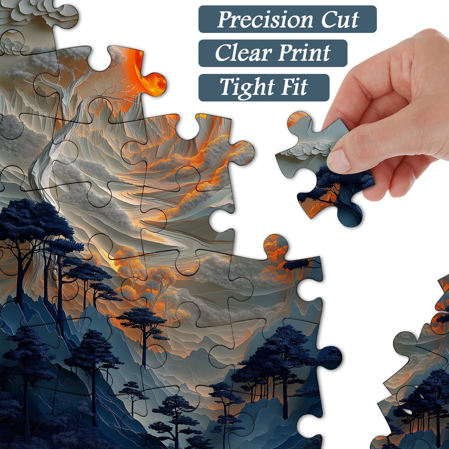 Moonlit Mountains Jigsaw Puzzle 1000 Pieces
