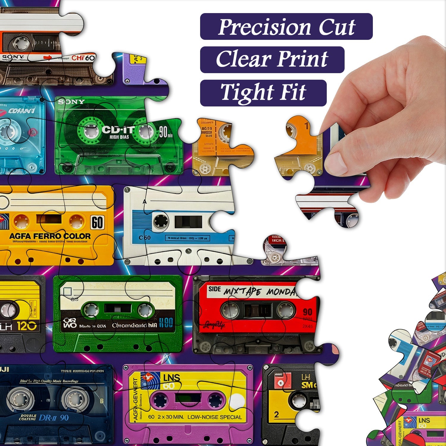 Vintage Cassette Tapes Jigsaw Puzzle 1000 Pieces