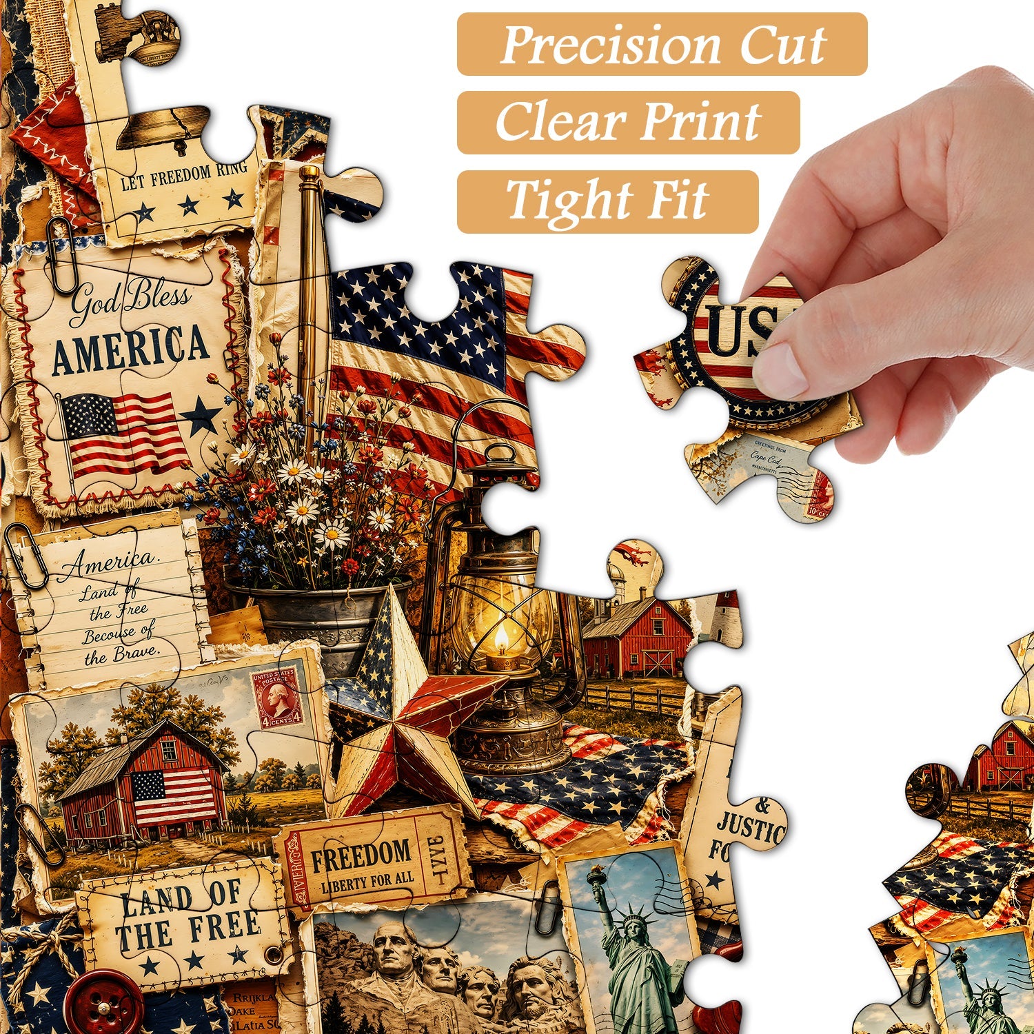 Vintage Americana Collage Jigsaw Puzzle 1000 Pieces