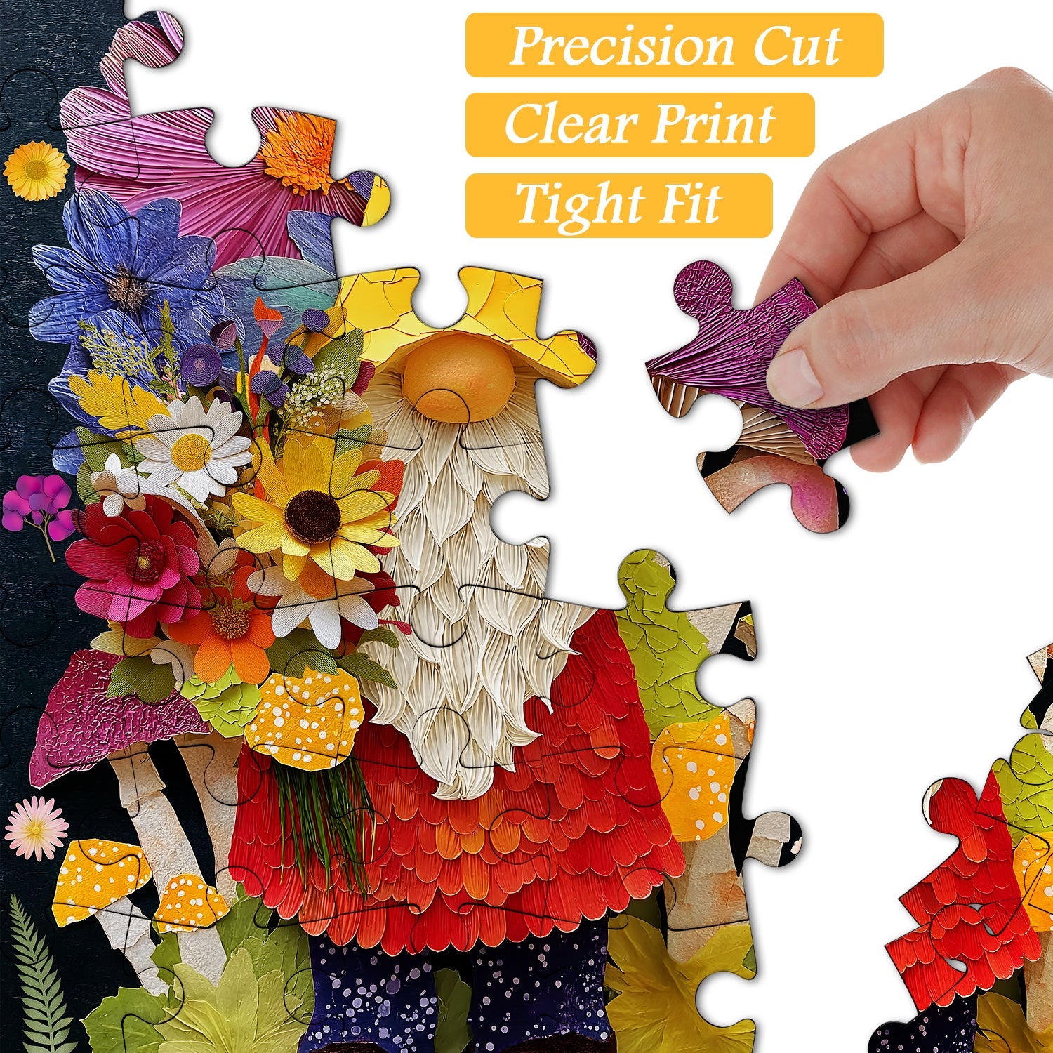 Puzzle de 1000 pièces Fleurs et nain de jardin