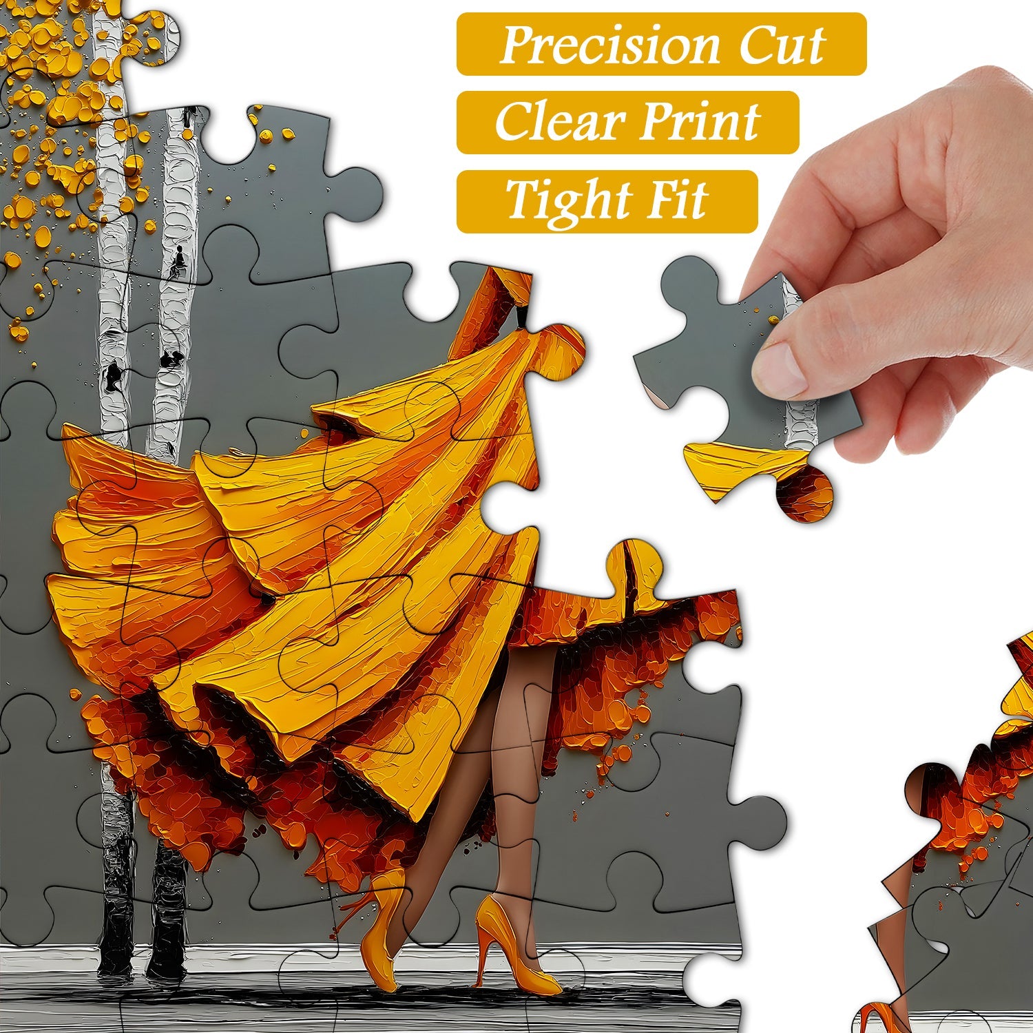 Elegant Lady in Gold Jigsaw Puzzle 1000 Pieces