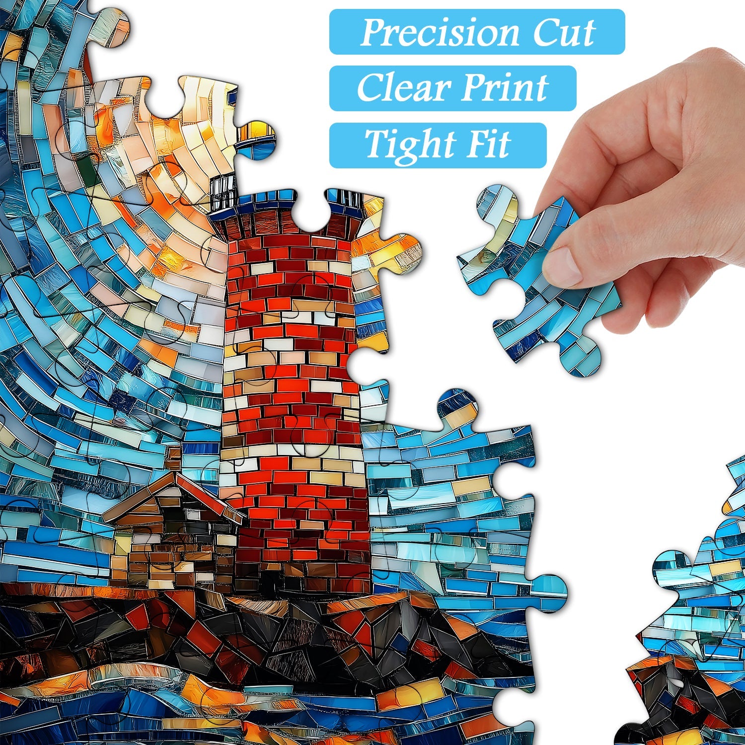Mosaic Lighthouse Jigsaw Puzzle 1000 Pieces