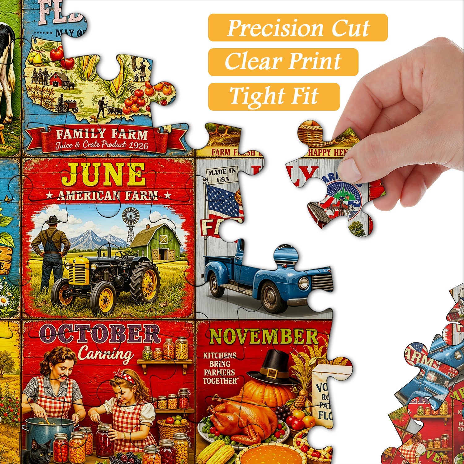 Twelve Farm Months Jigsaw Puzzle 1000 Piece