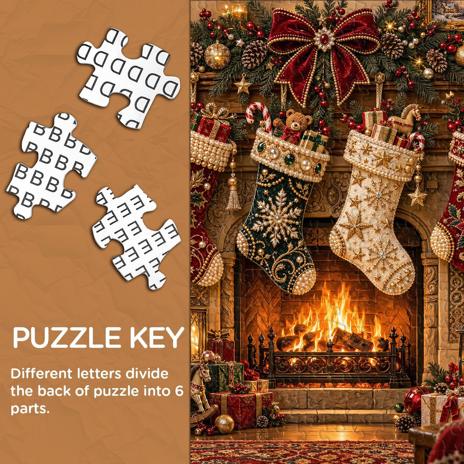 Warm Christmas Fireplace Jigsaw Puzzle 1000 Pieces