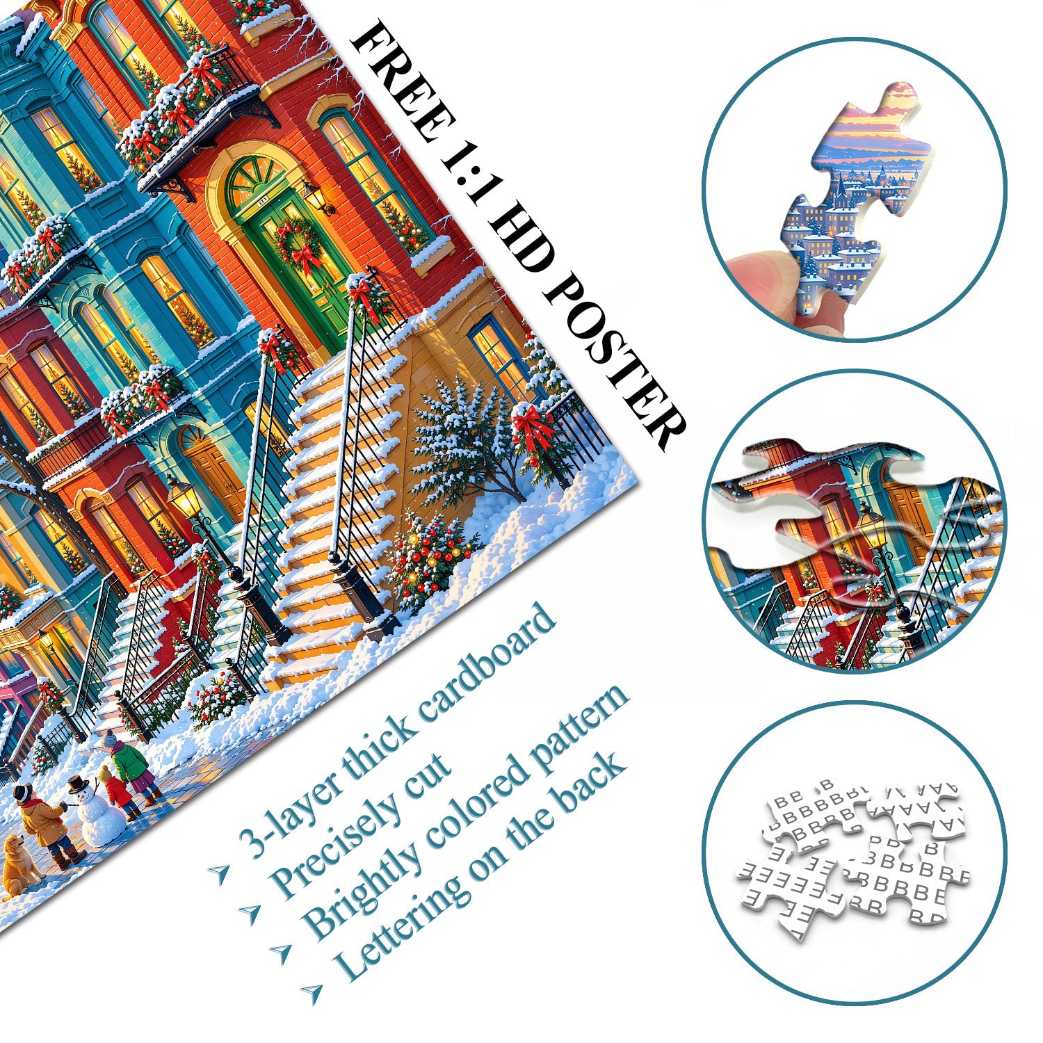Snowy Town Jigsaw Puzzle 1000 Piece