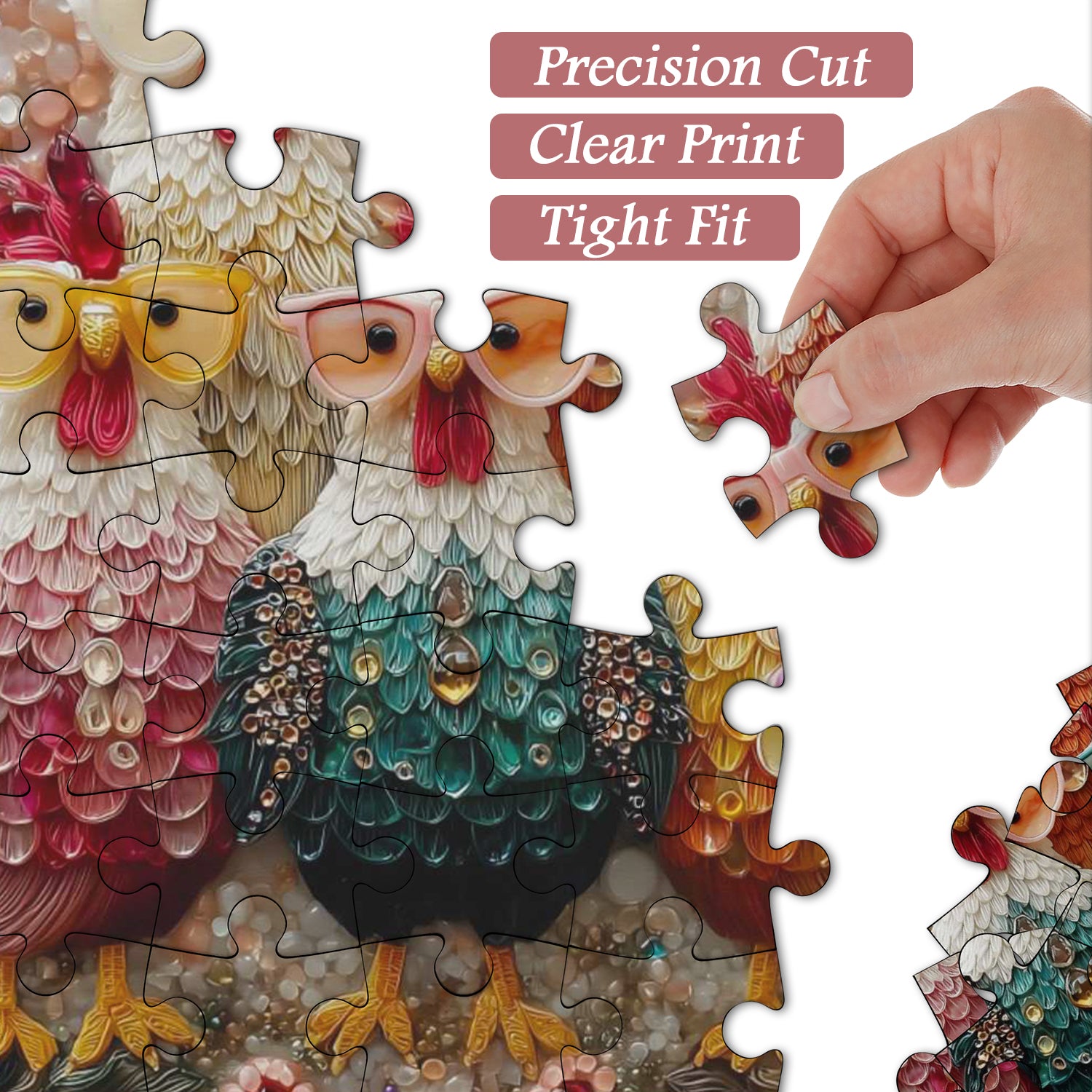 Fancy Roosters Jigsaw Puzzle 1000 Piece
