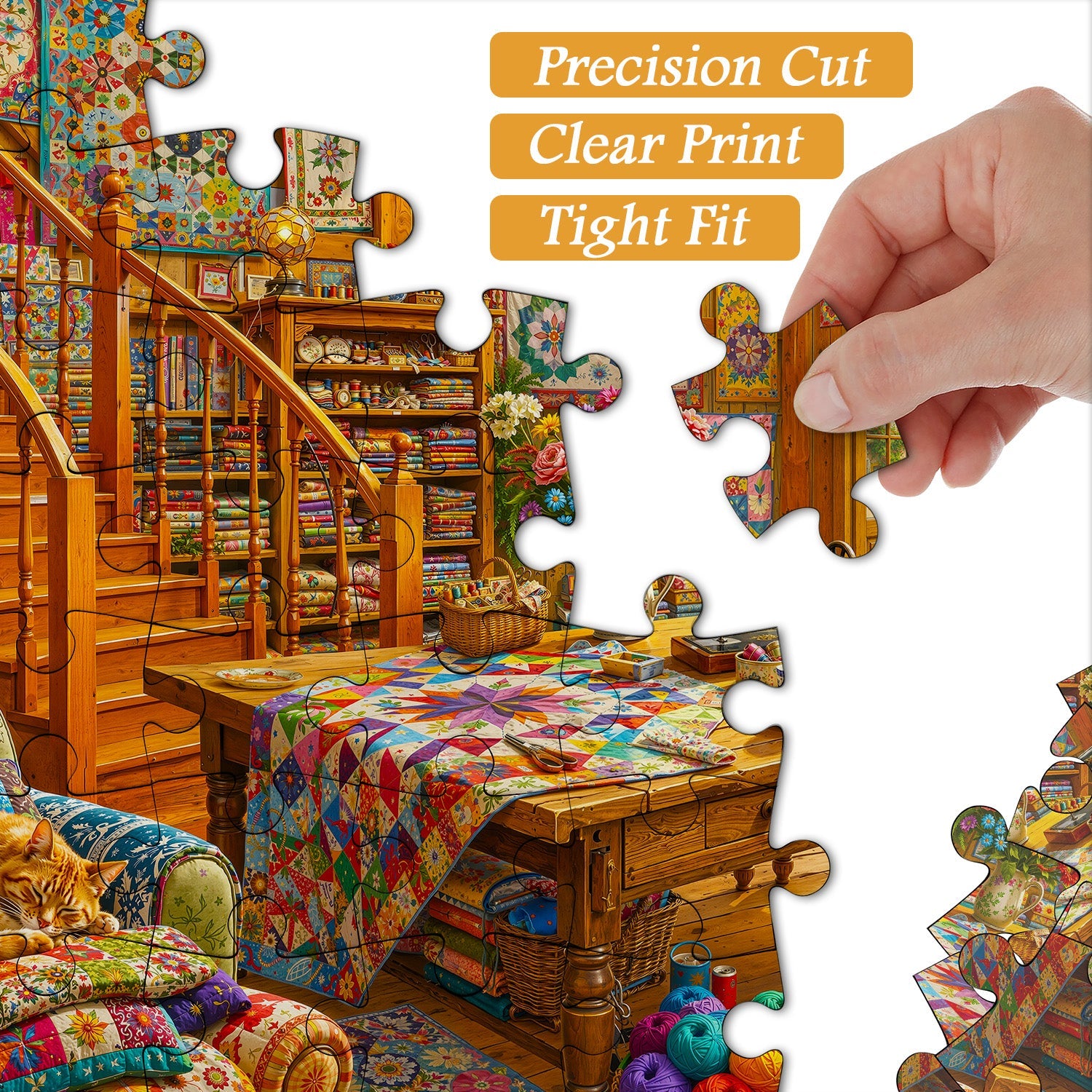 Cat Sleep Fabric House Jigsaw Puzzle 1000 Pieces