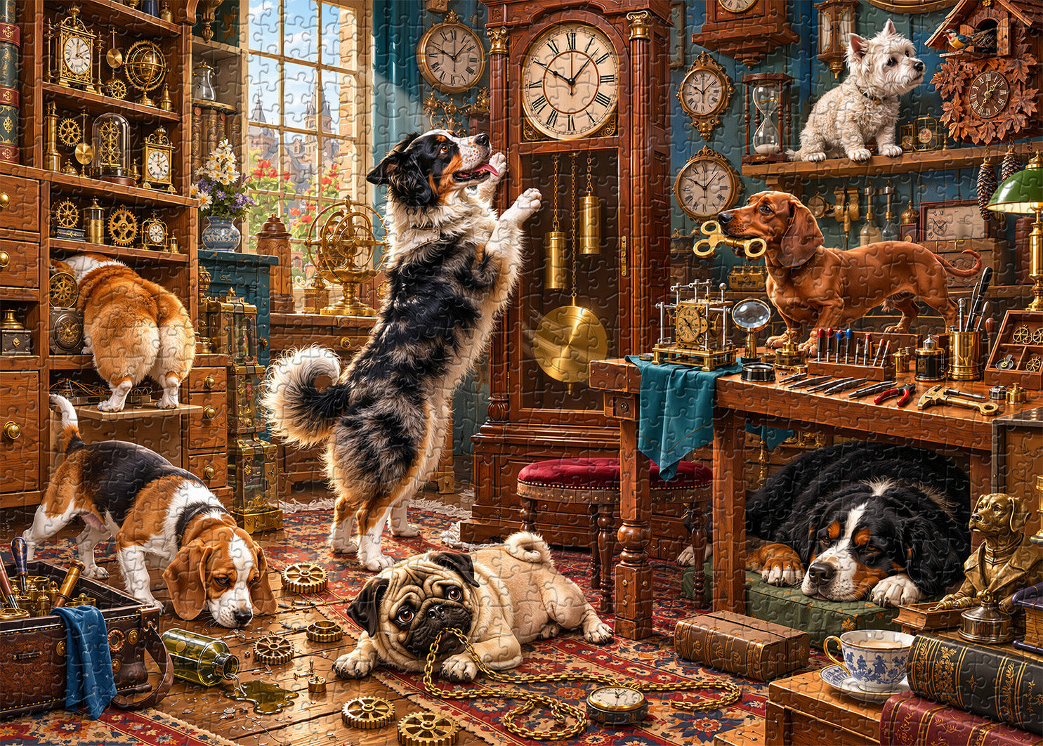 Dog Time Workshop Jigsaw Puzzle 1000 Pieces