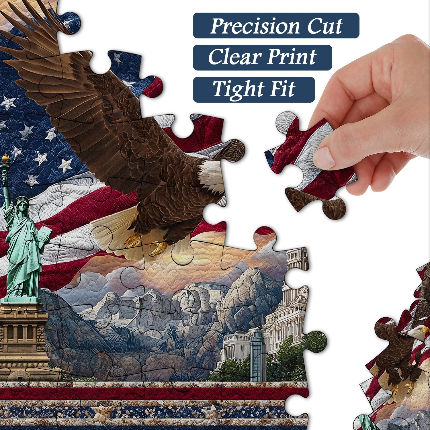 Puzzle de 1000 pièces : Aigle au-dessus de la Statue de la Liberté