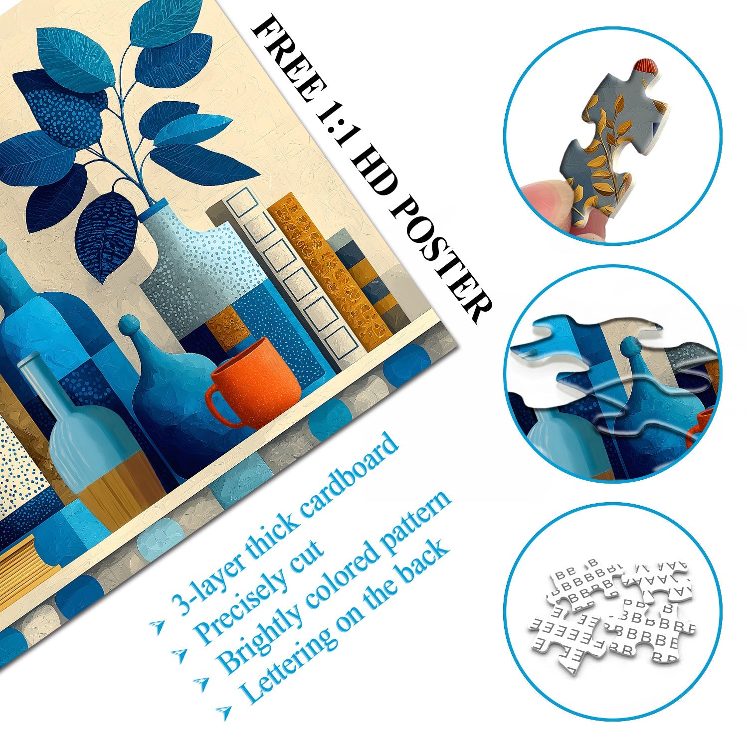 Variations in Blue Jigsaw Puzzle 1000 Piece