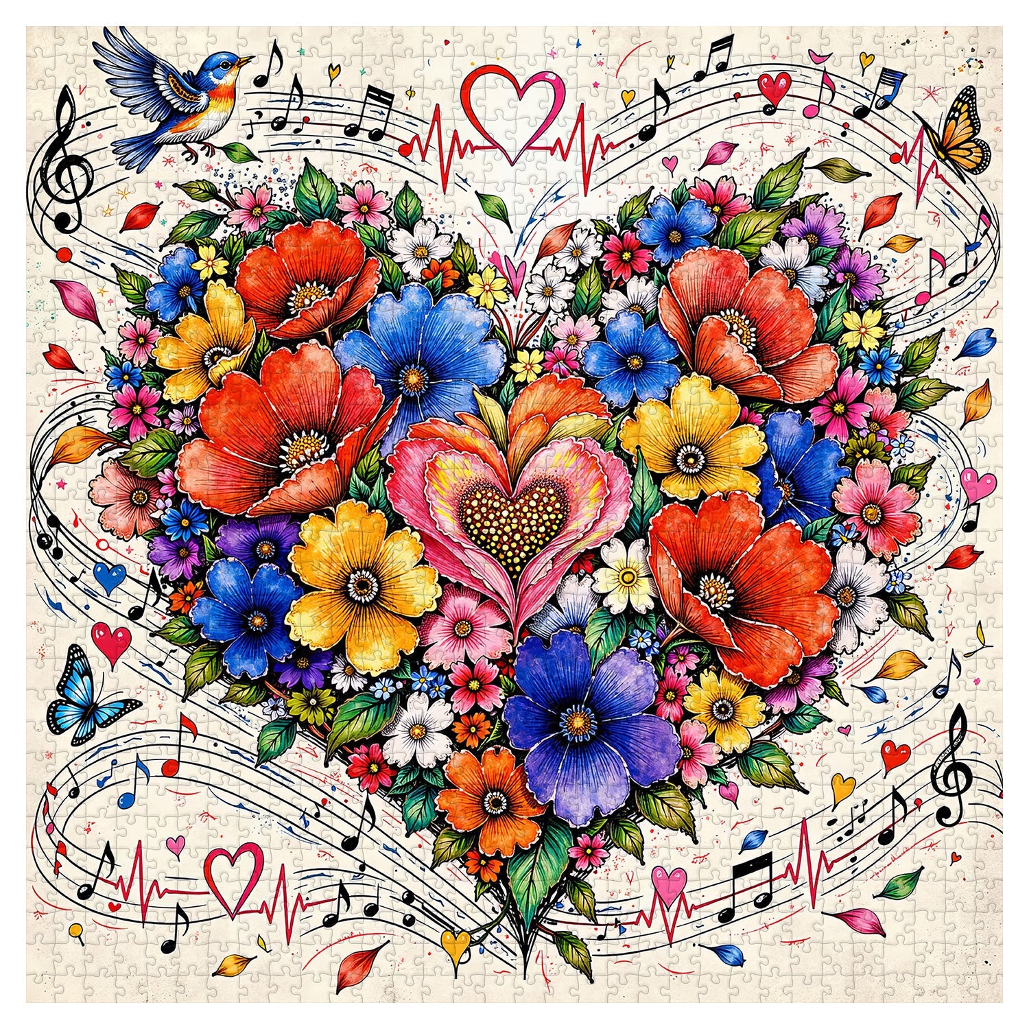Heart of Blooms Jigsaw Puzzle 1000 Pieces