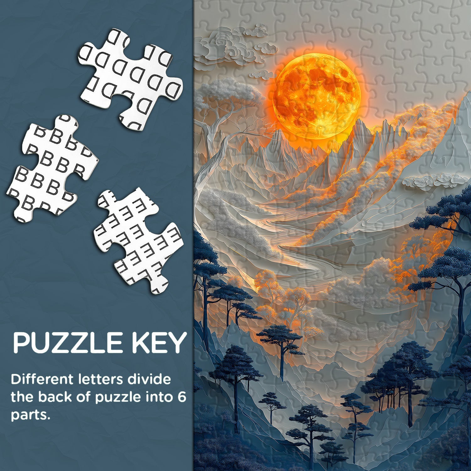 Moonlit Mountains Jigsaw Puzzle 1000 Pieces