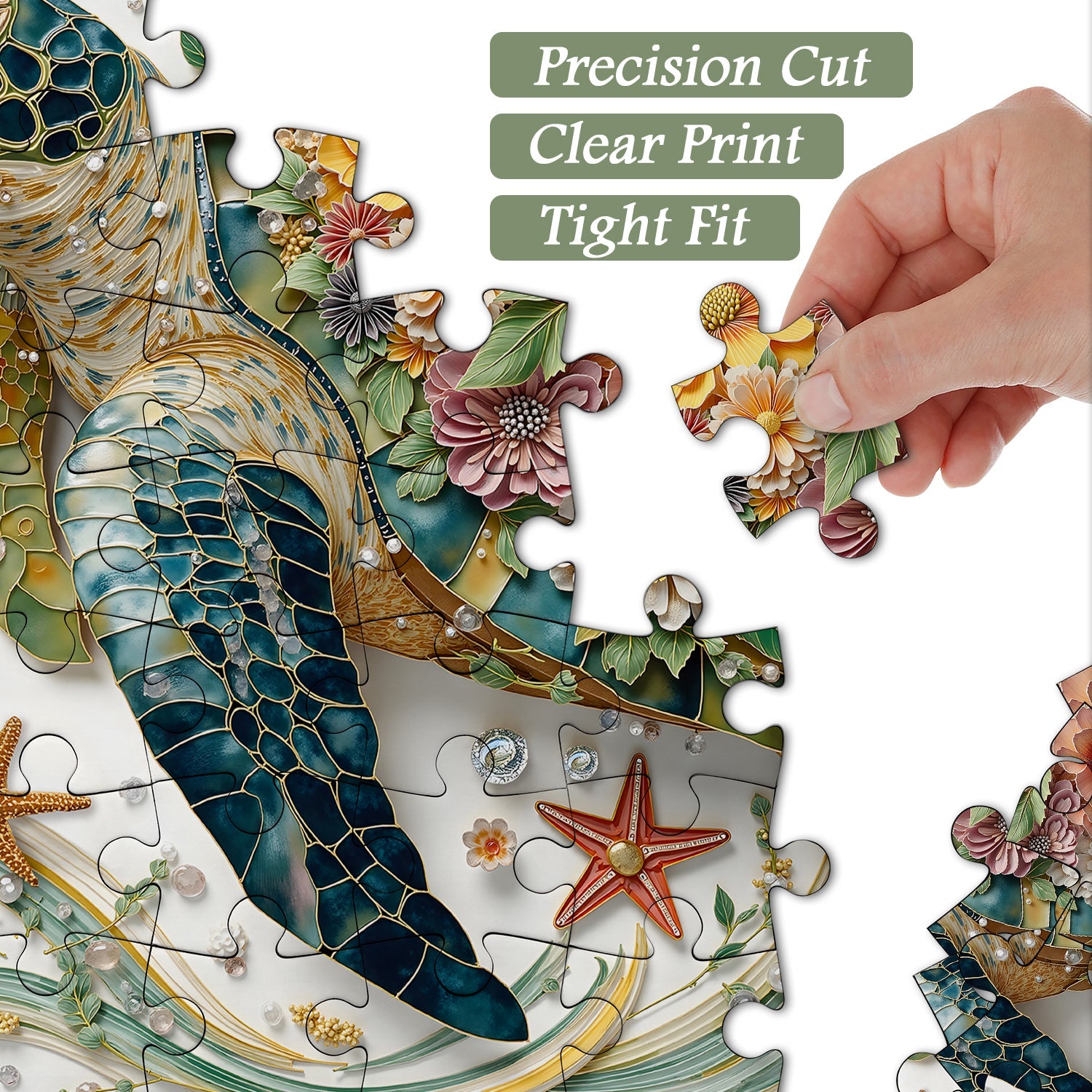 Blooming Turtle Jigsaw Puzzle 1000 Pieces