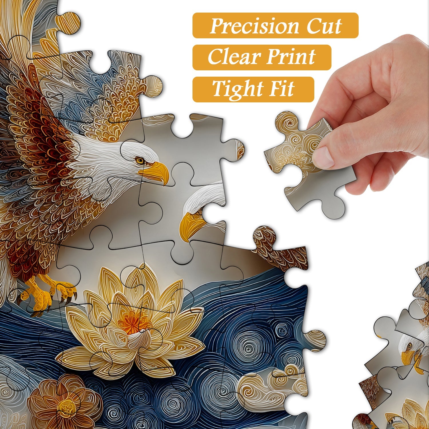 Quilled Twin Eagles Jigsaw Puzzle 1000 Pieces