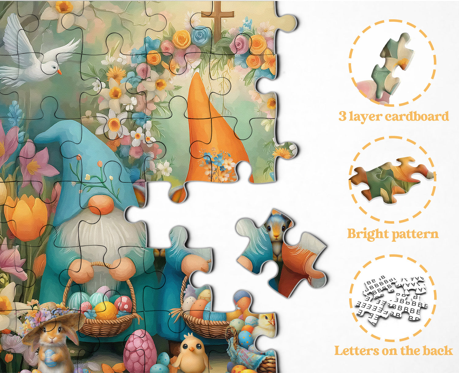 Easter Graden Gnomes Jigsaw Puzzle 1000 Pieces