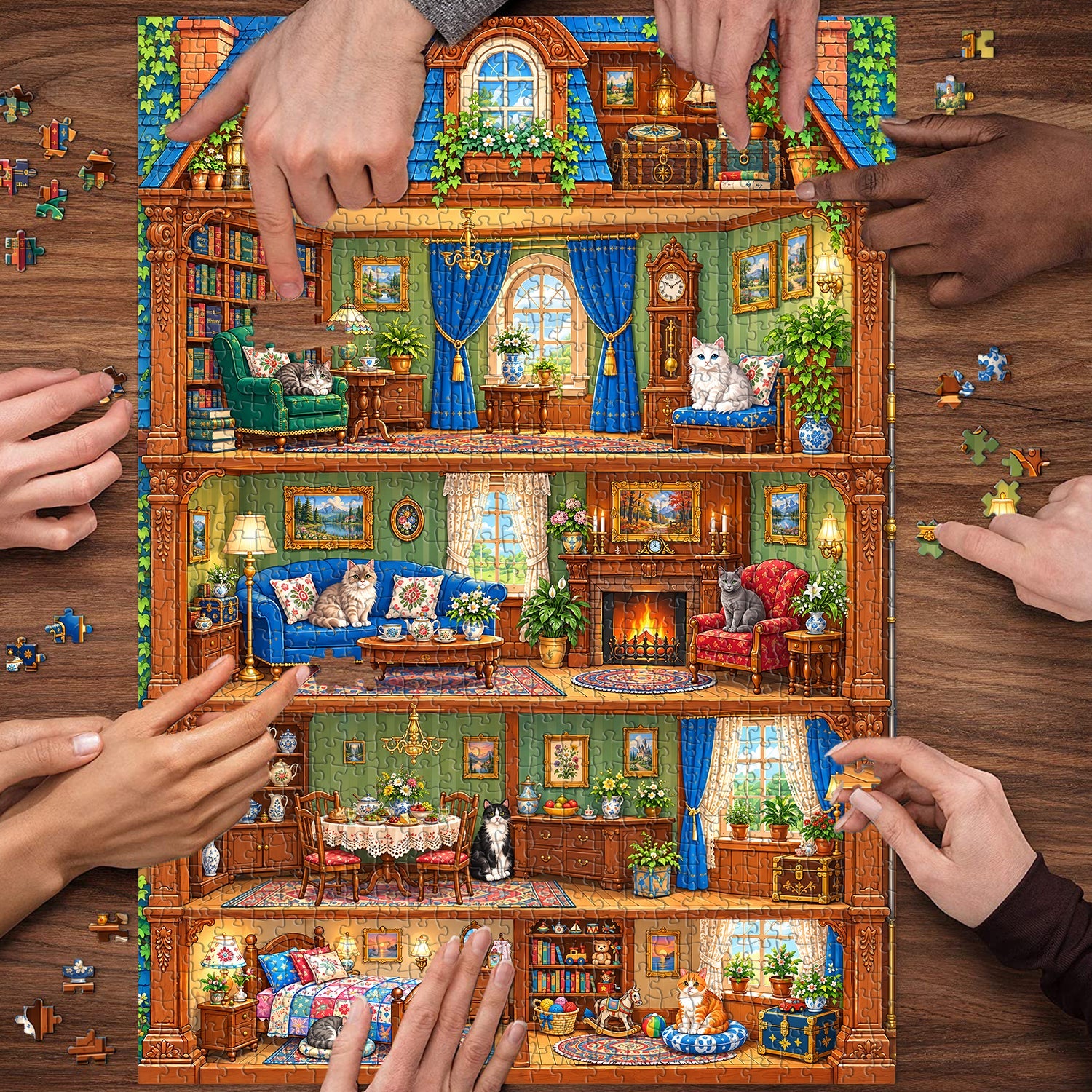 Cottage of Kittens Jigsaw Puzzle 1000 Piece