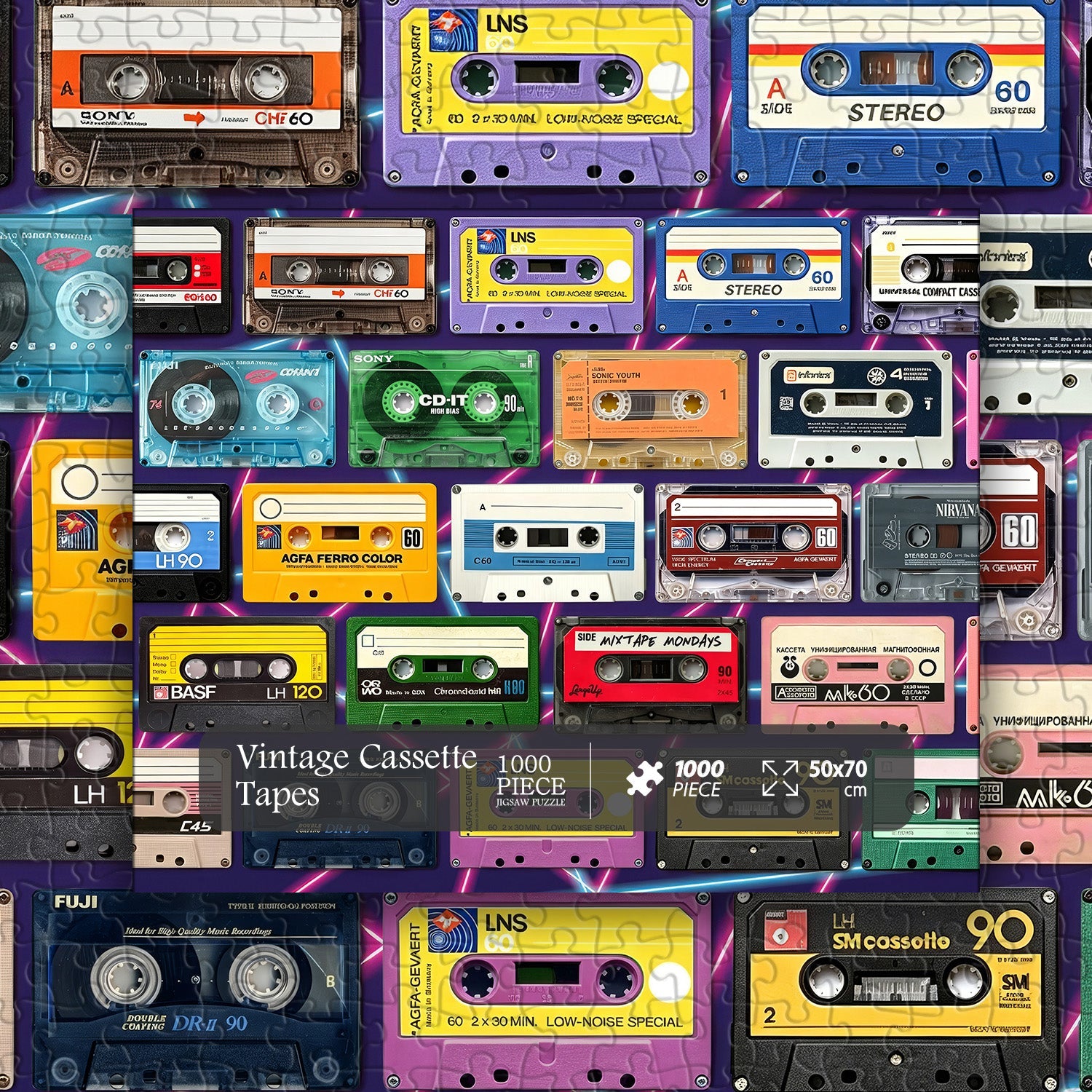 Vintage Cassette Tapes Jigsaw Puzzle 1000 Pieces