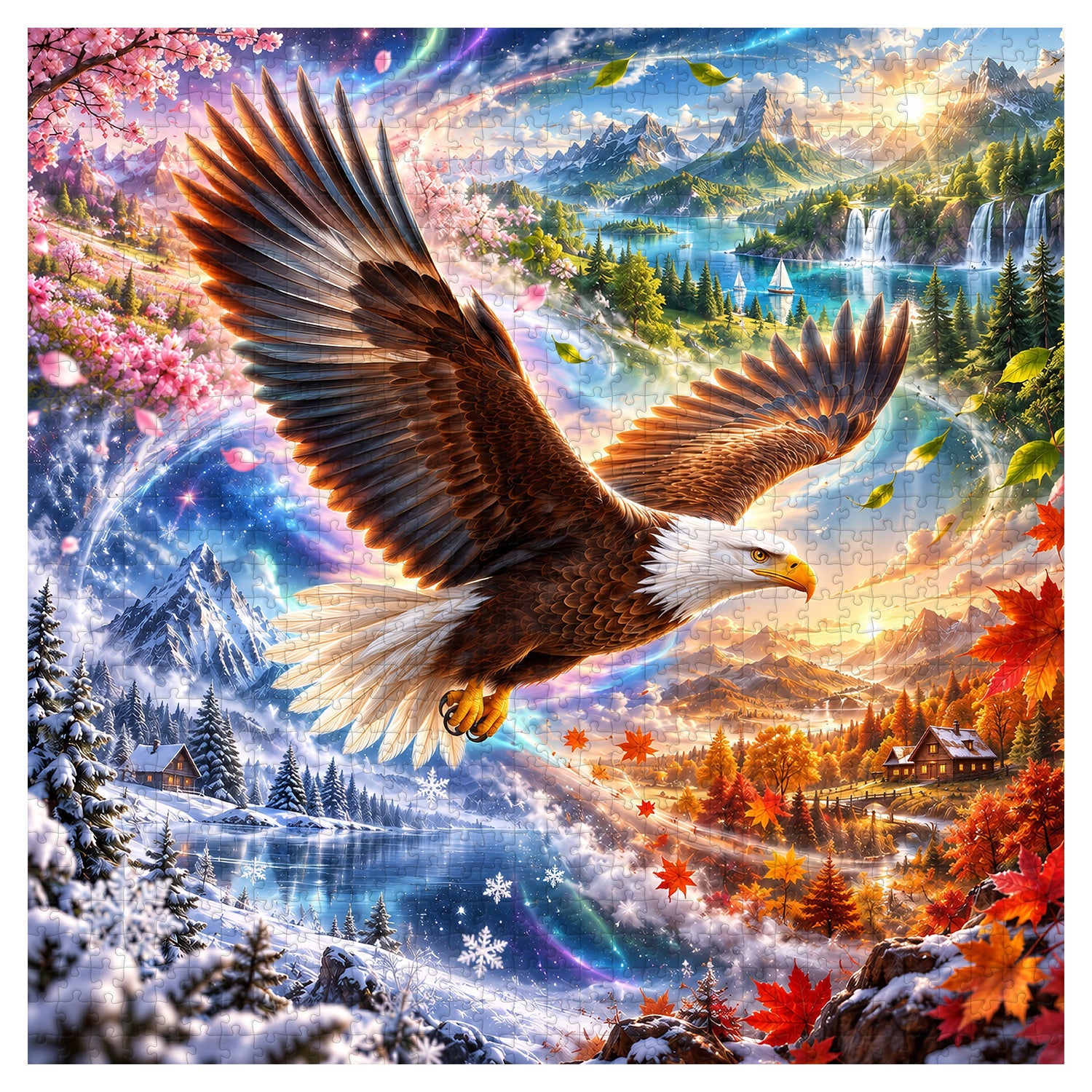 Eagle’s Seasonal Voyage Jigsaw Puzzle 1000 Piece
