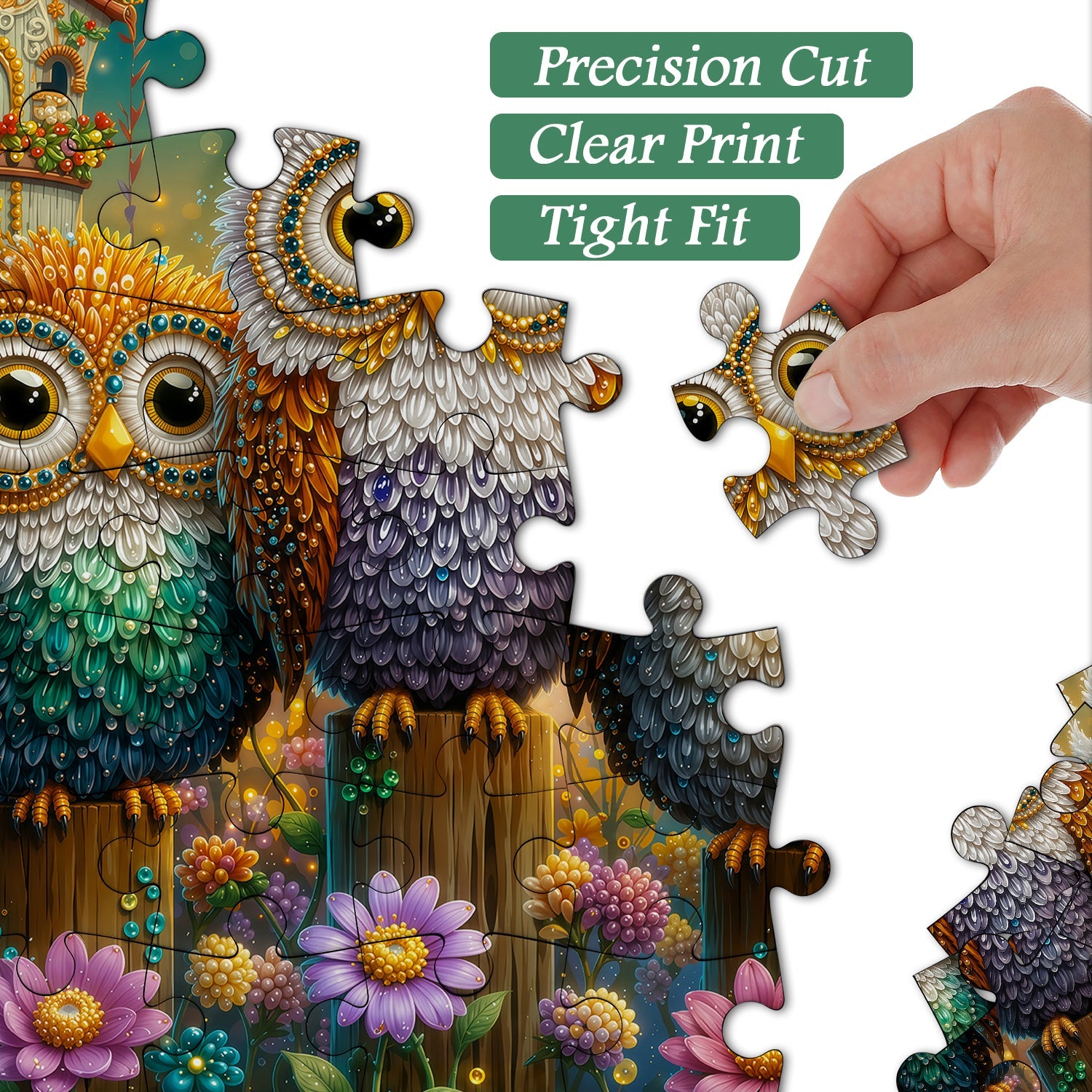 Moon Owl Trio Jigsaw Puzzle 1000 Piece