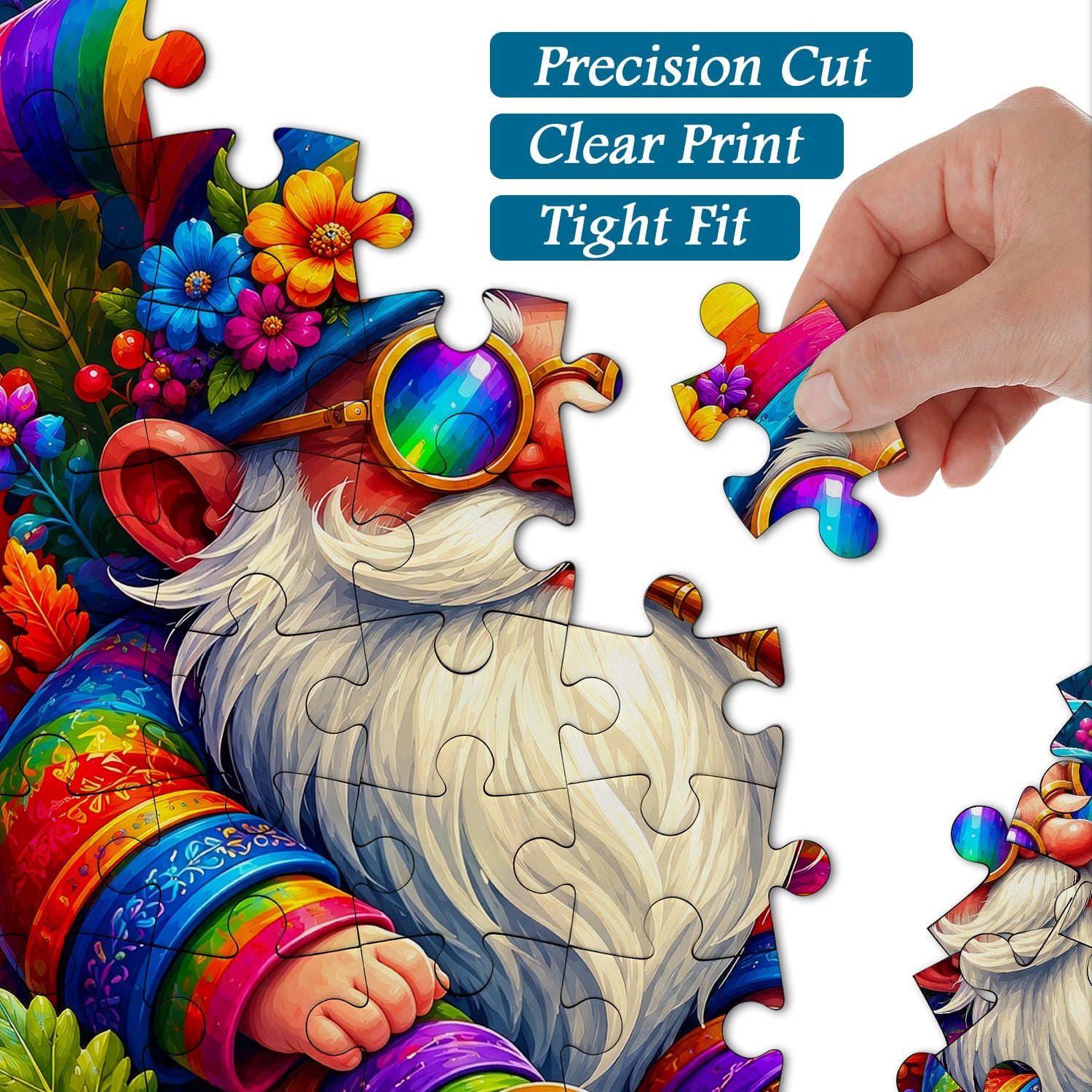 Rainbow Gnome Jigsaw Puzzle 1000 Piece