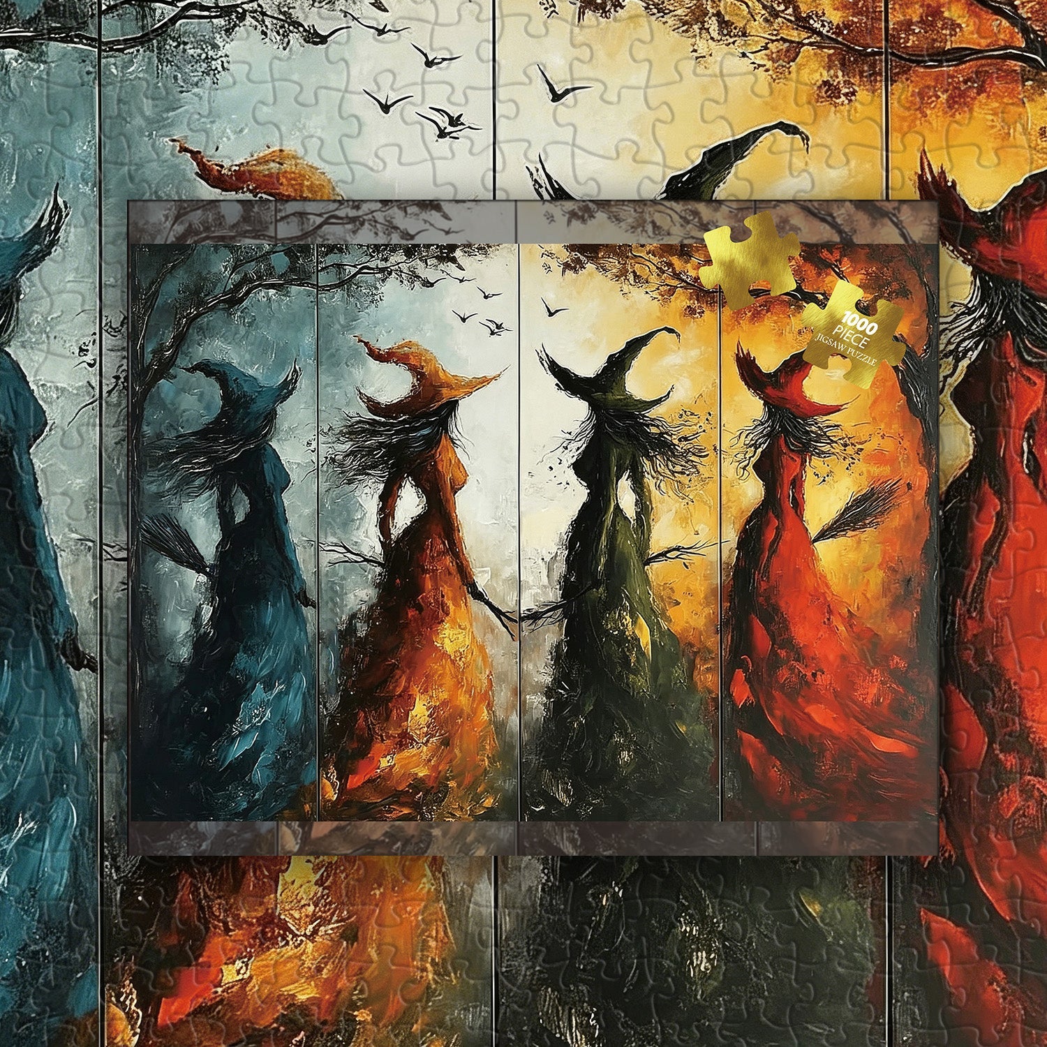 Colorful Witches Jigsaw Puzzle 1000 Pieces