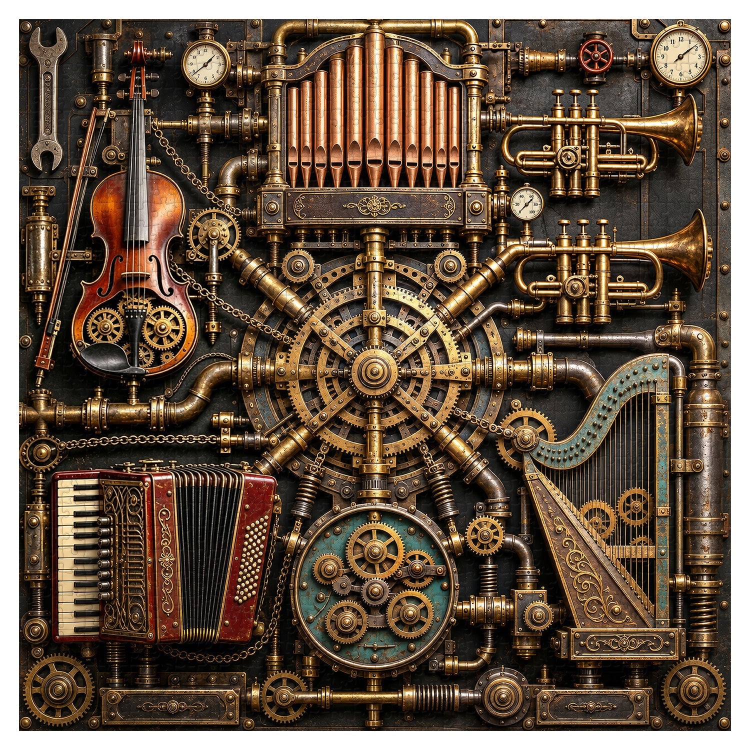 Vintage Gear Symphony Jigsaw Puzzle 1000 Piece