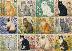Floral Cats Jigsaw Puzzle 1000 Piece