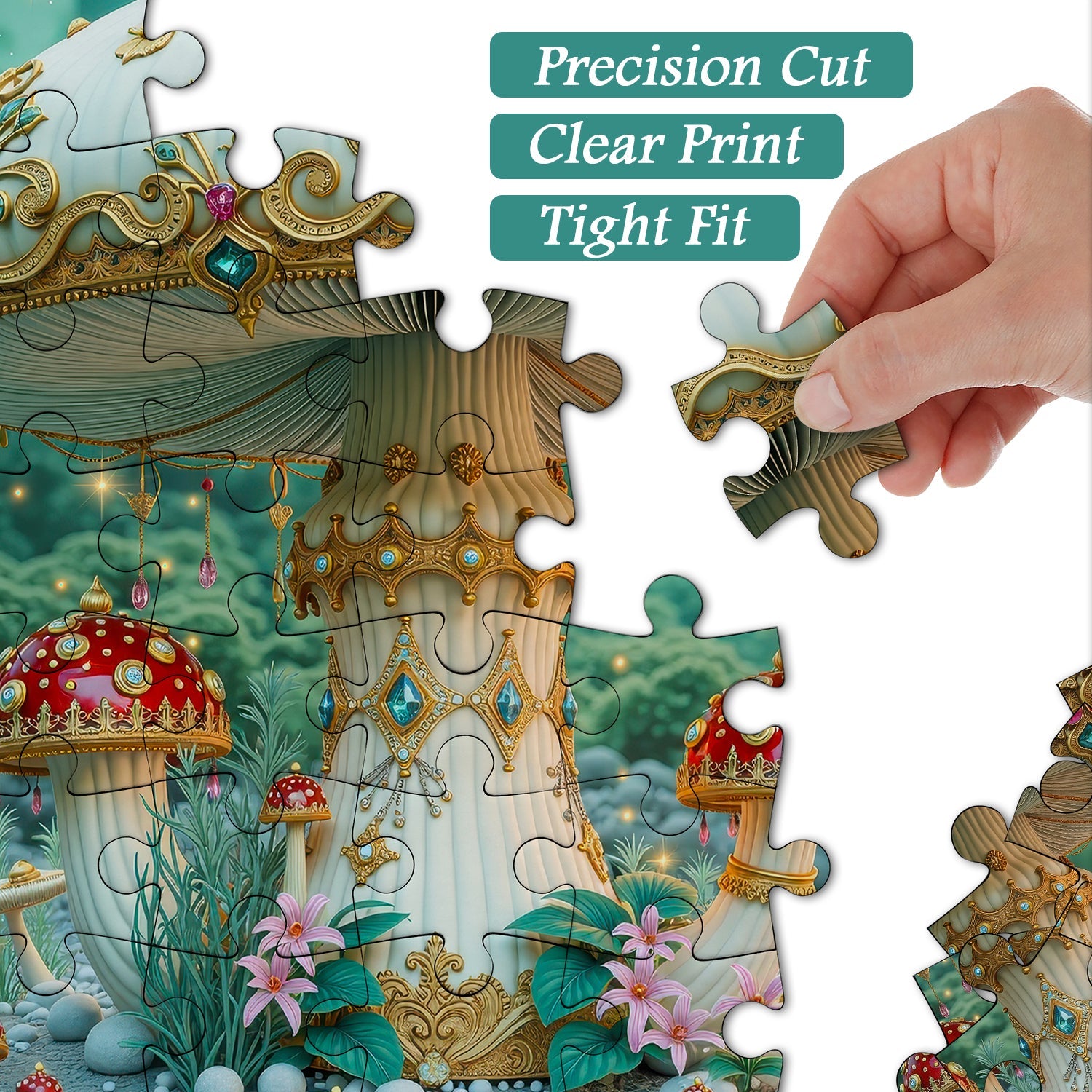 Gilded Mushroom Wonderland Jigsaw Puzzle 1000 Pieces