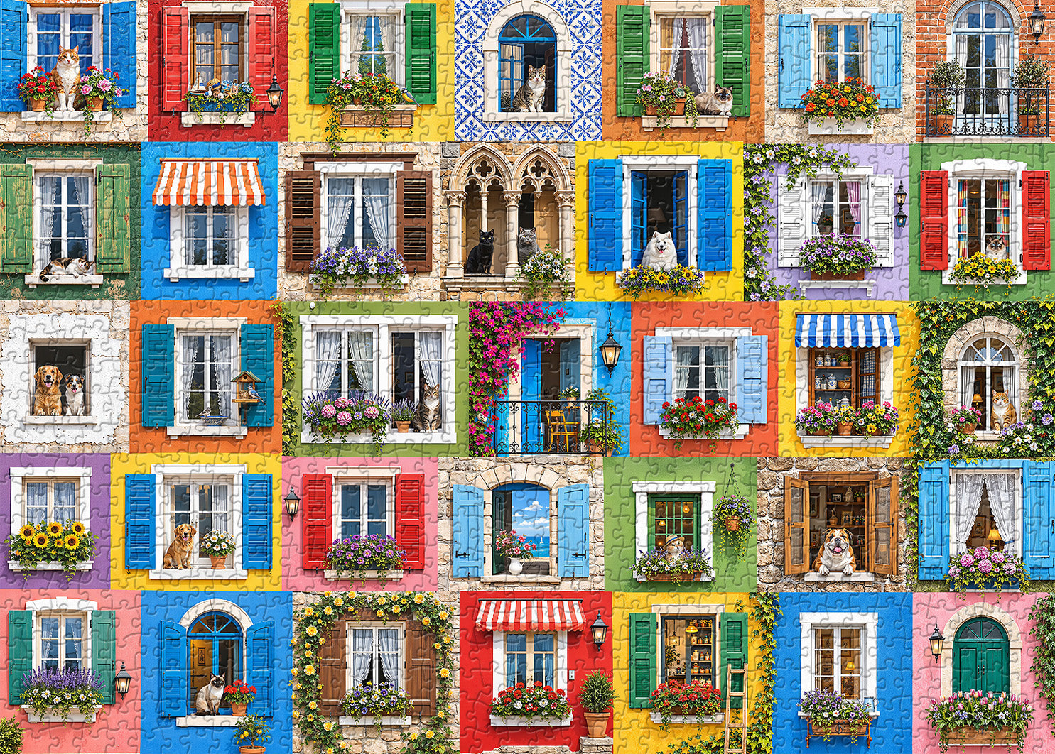 Vibrant Window Life Jigsaw Puzzle 1000 Piece