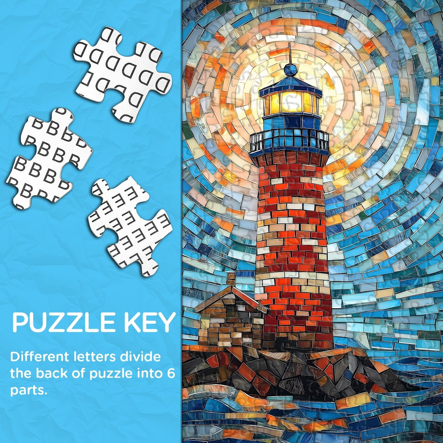 Mosaic Lighthouse Jigsaw Puzzle 1000 Pieces