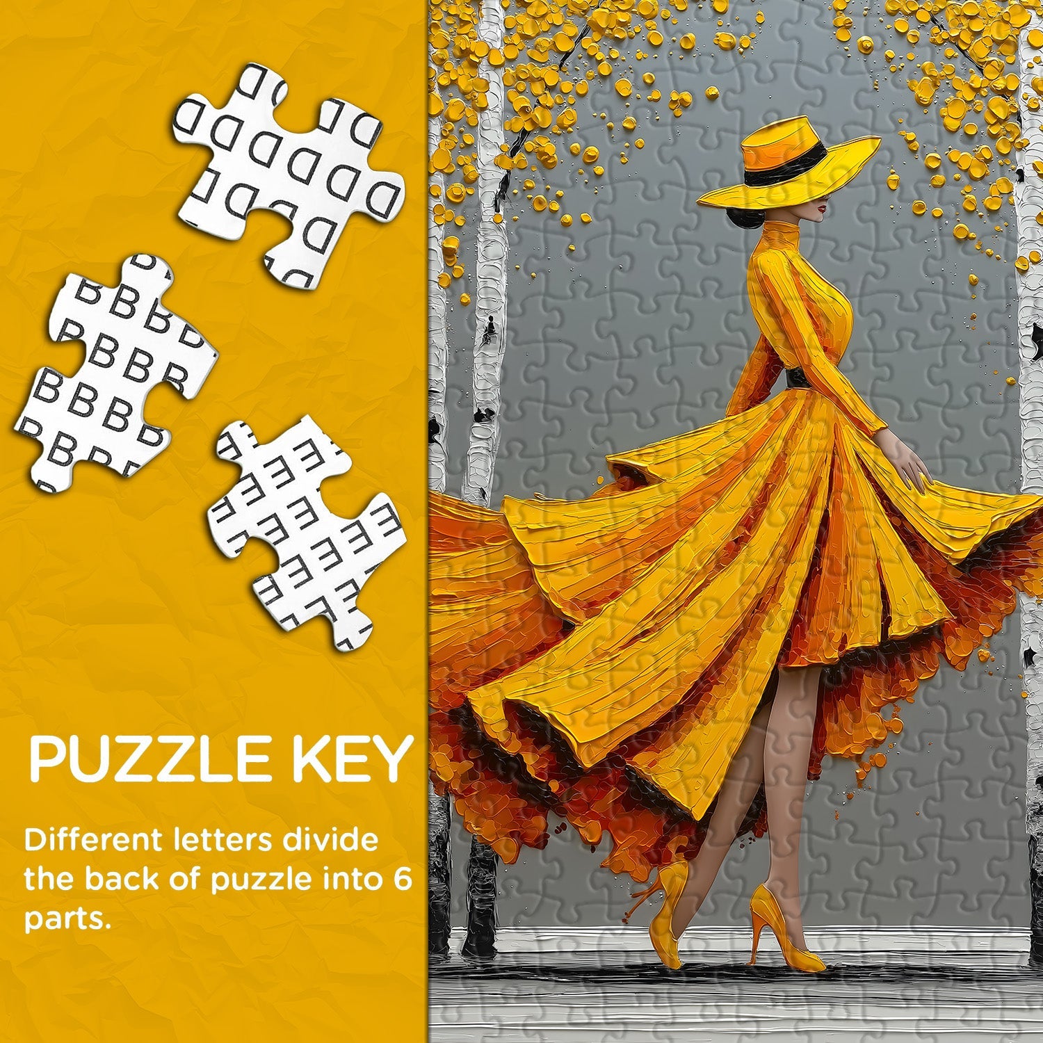 Elegant Lady in Gold Jigsaw Puzzle 1000 Pieces