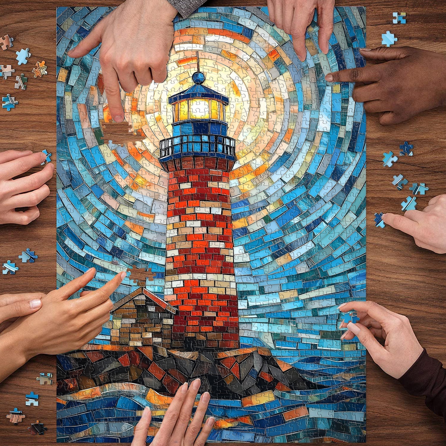 Mosaic Lighthouse Jigsaw Puzzle 1000 Pieces