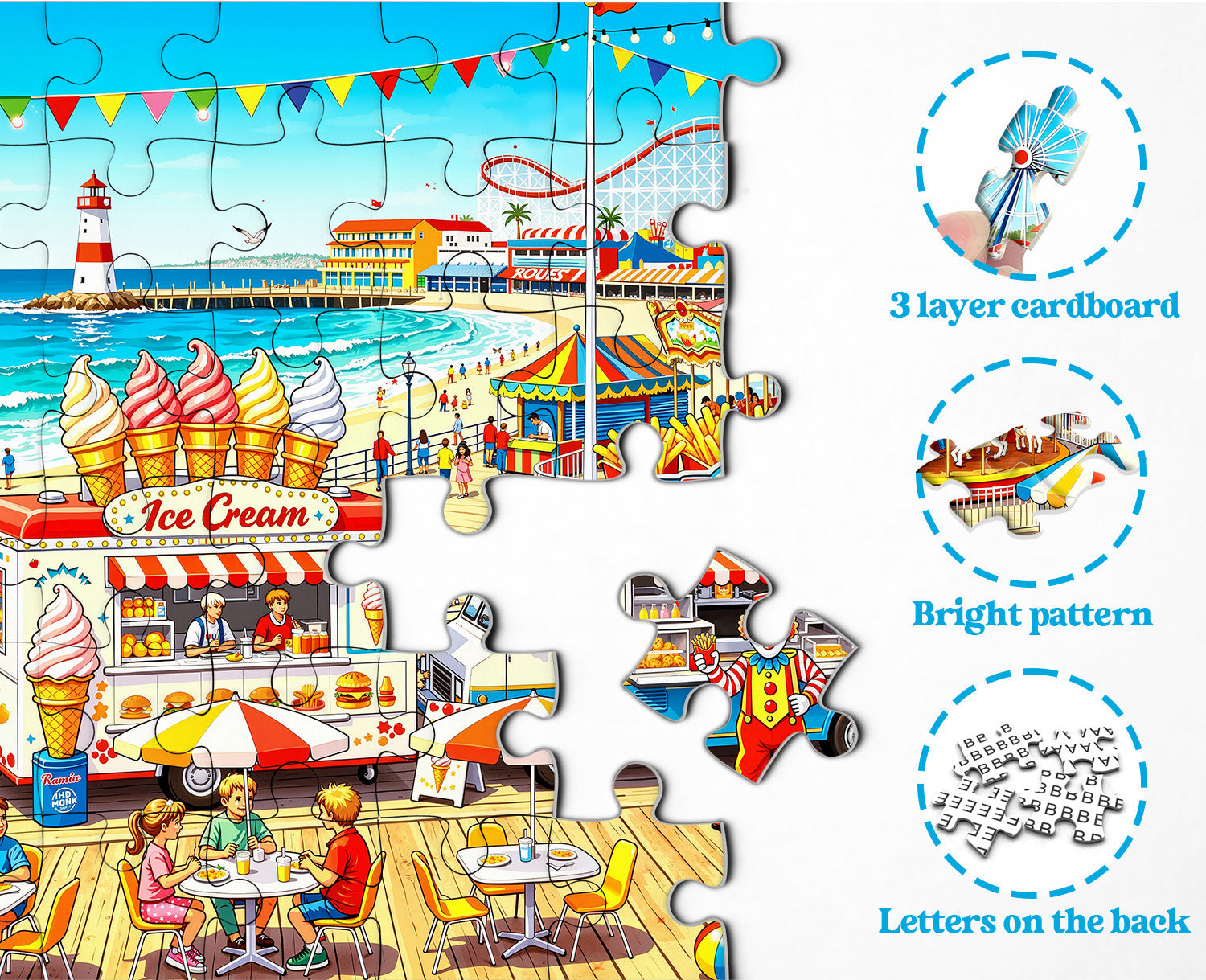 Seaside Amusement Park Jigsaw Puzzle 1000 Pieces