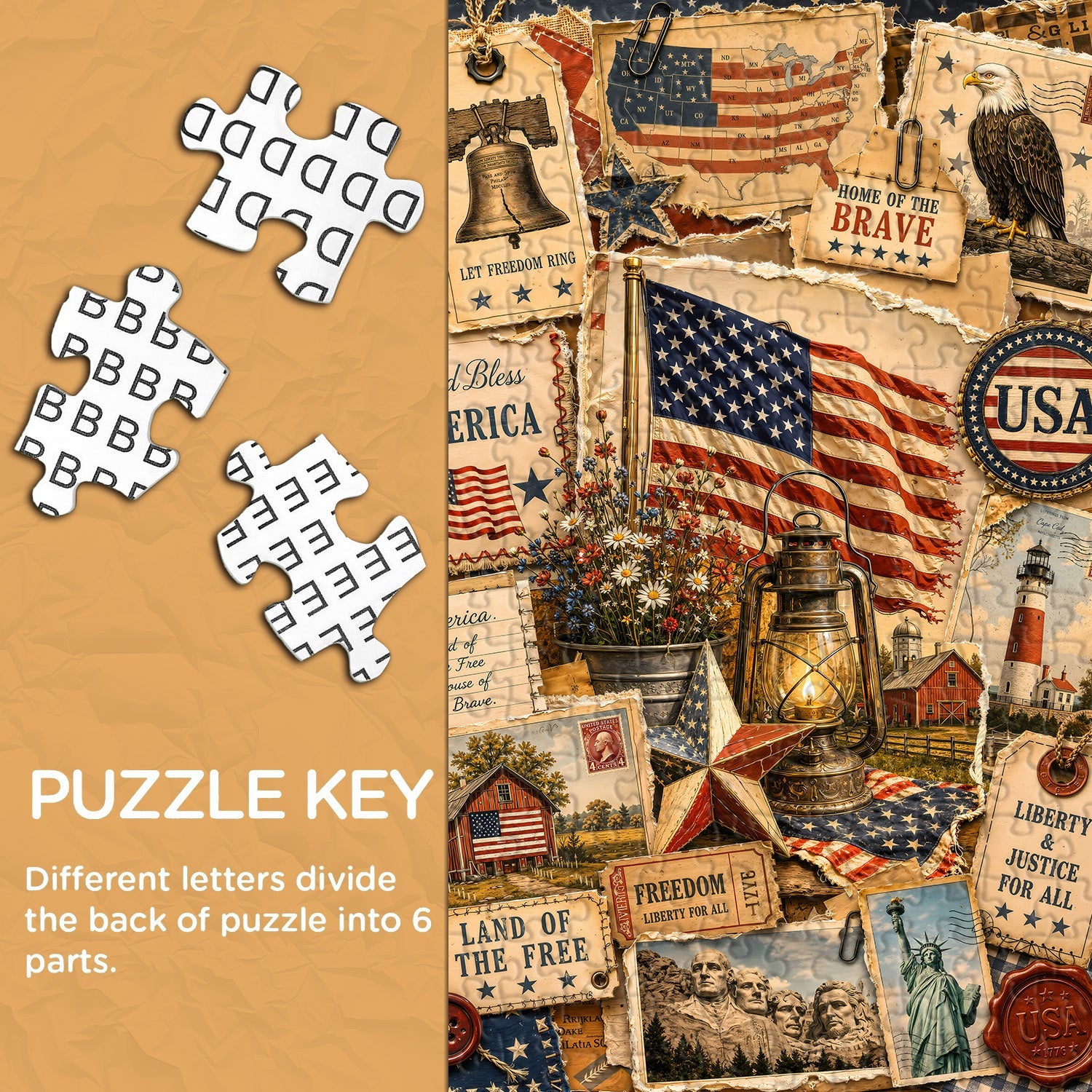 Vintage Americana Collage Jigsaw Puzzle 1000 Pieces
