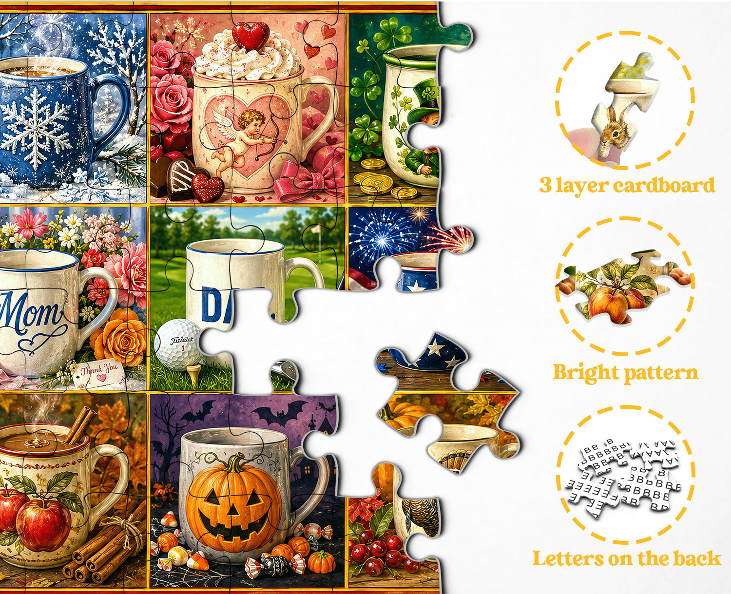 Holiday Mug Collection Jigsaw Puzzle 1000 Piece