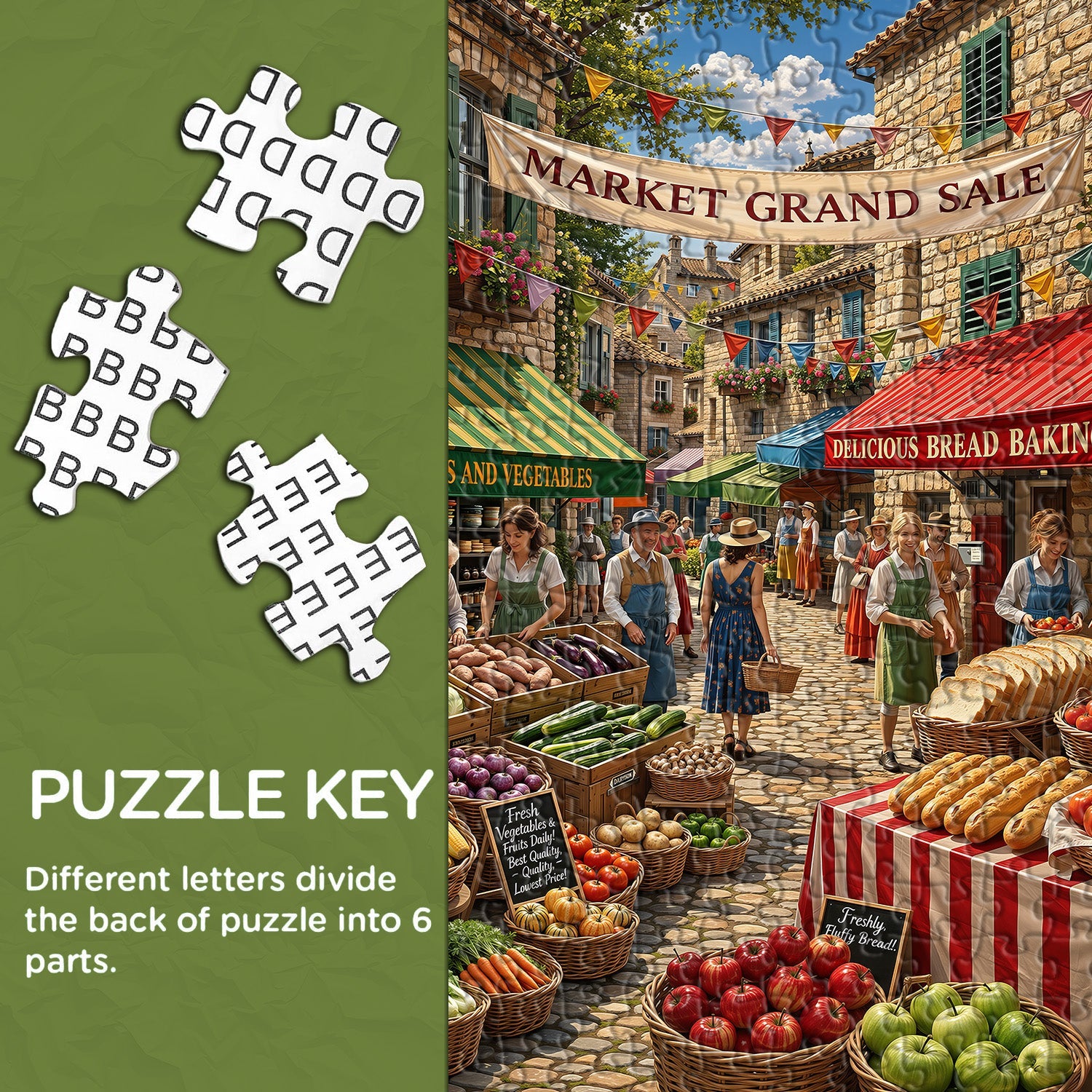 Village Market Jigsaw Puzzle 1000 Piece
