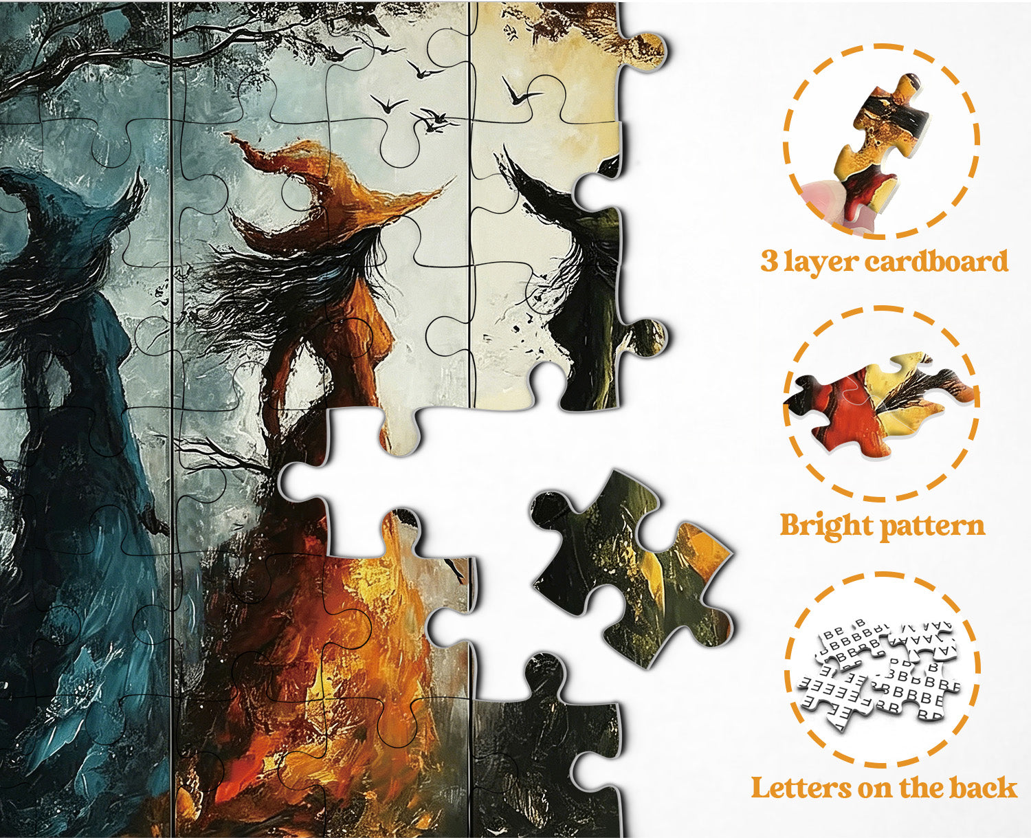 Colorful Witches Jigsaw Puzzle 1000 Pieces